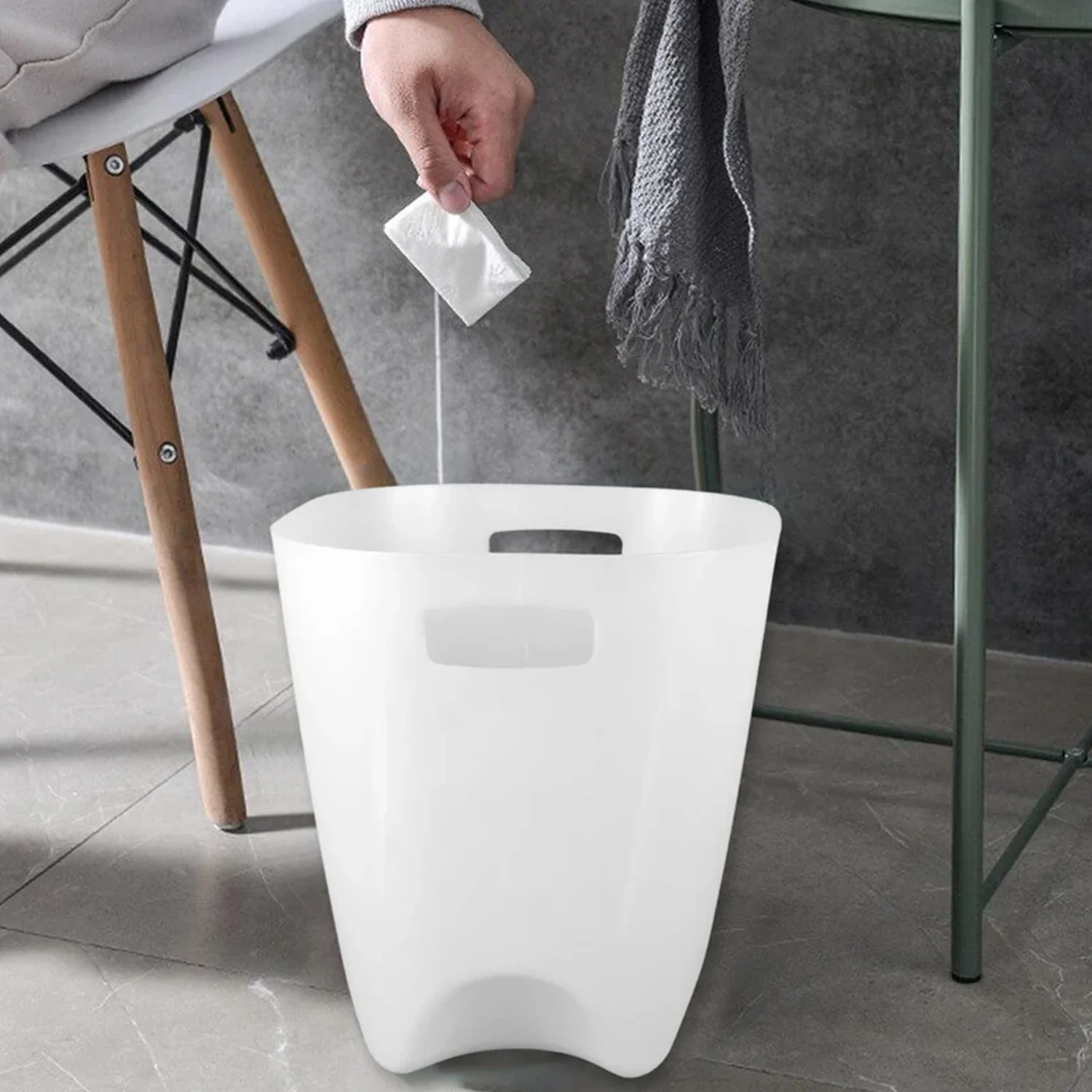 Modern Plastic Dustbin / Waste Paper Basket - (4 Pc) - Image 7