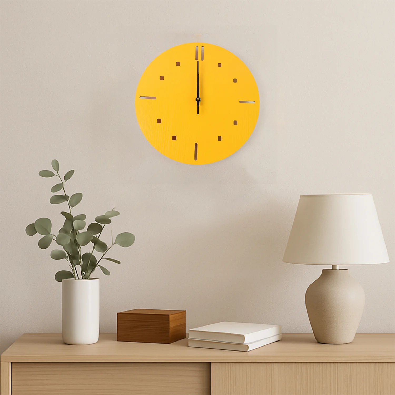 Modern Round Wall Clock Stylish and Silent Non-Ticking Decorative Timepiece (1 Pc) - Image 6