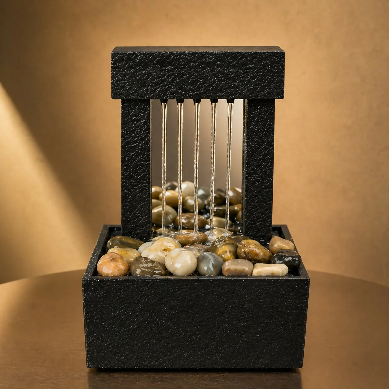 Modern Tabletop Water Fountain with Pebbles Indoor Décor - Image 3
