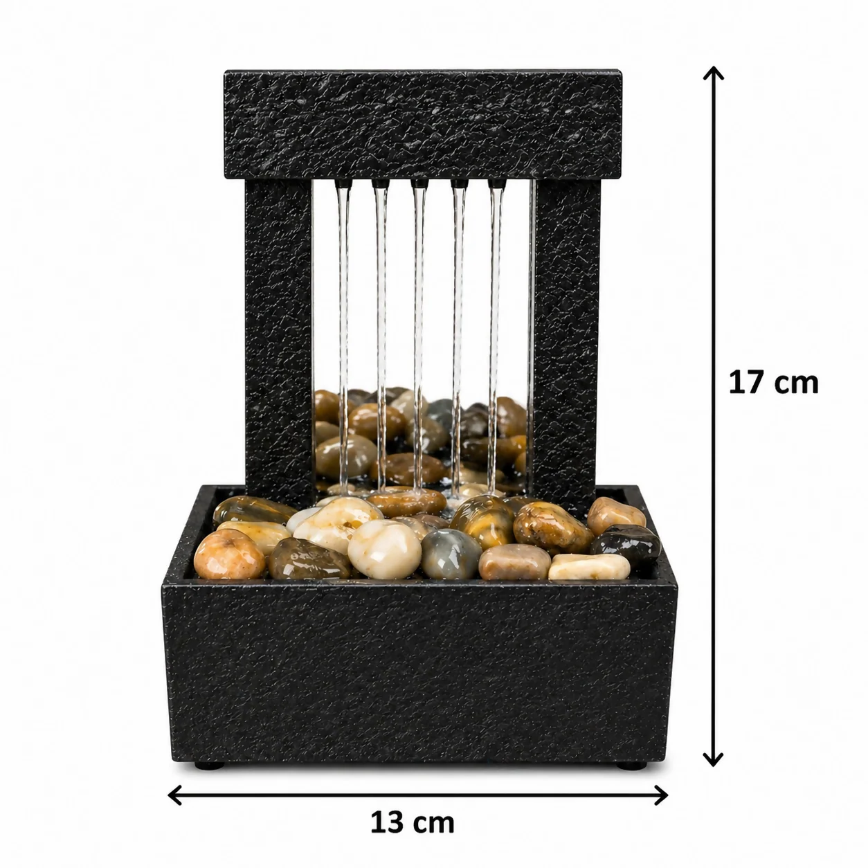 Modern Tabletop Water Fountain with Pebbles Indoor Décor - Image 5