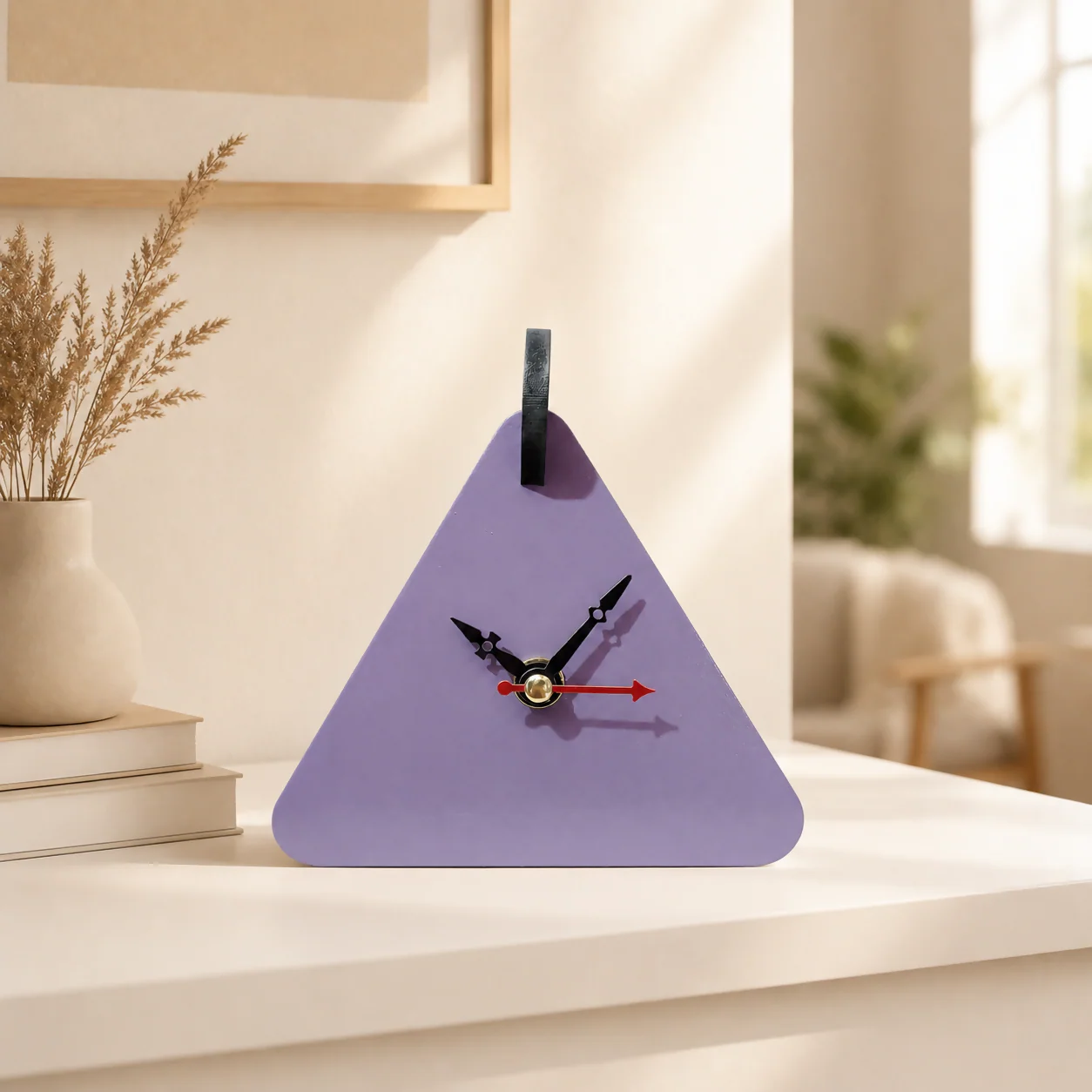 Modern Triangle Table Clock | Geometric Decorative Table Clock for Home, Office & Study Desk - Image 2