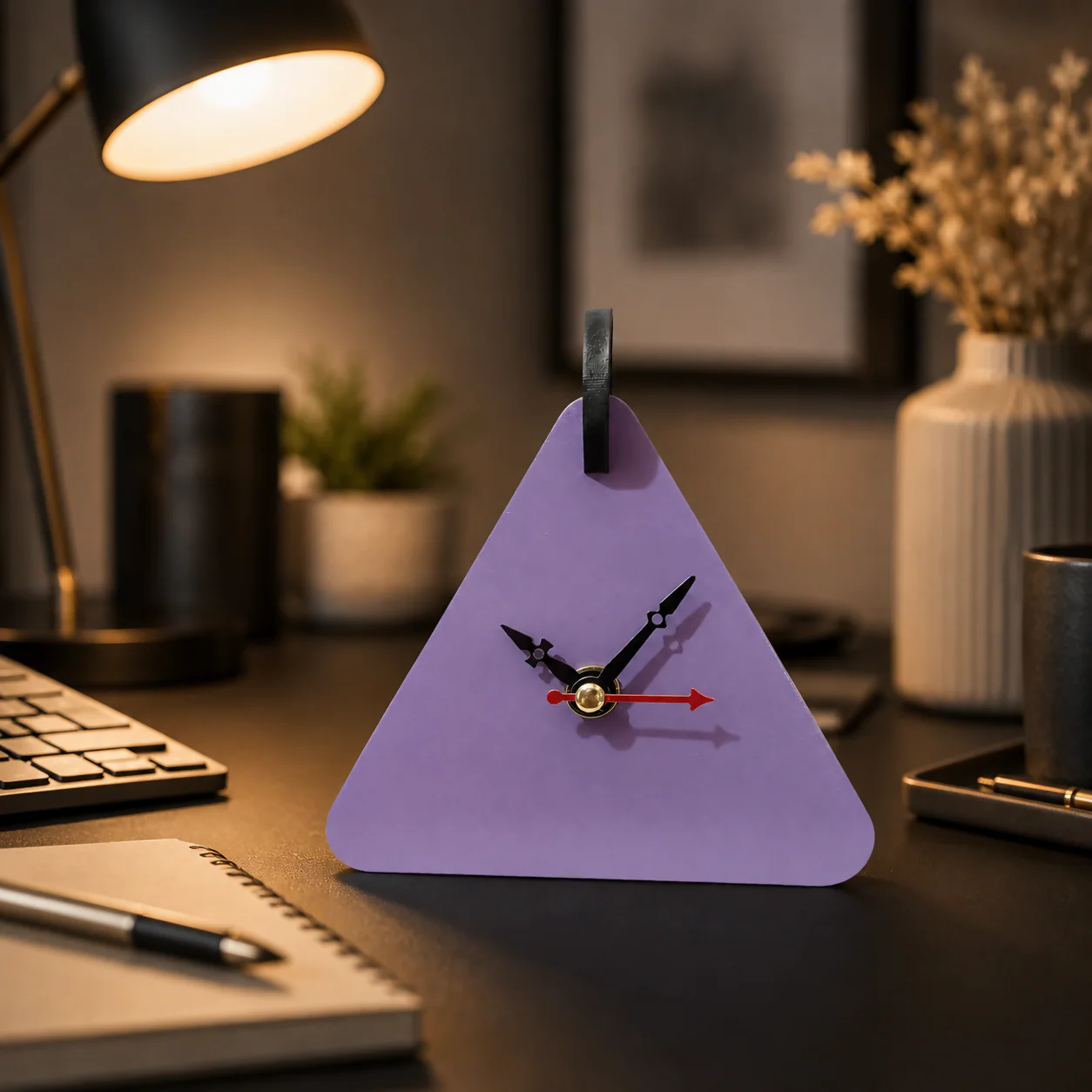 Modern Triangle Table Clock | Geometric Decorative Table Clock for Home, Office & Study Desk - Image 5