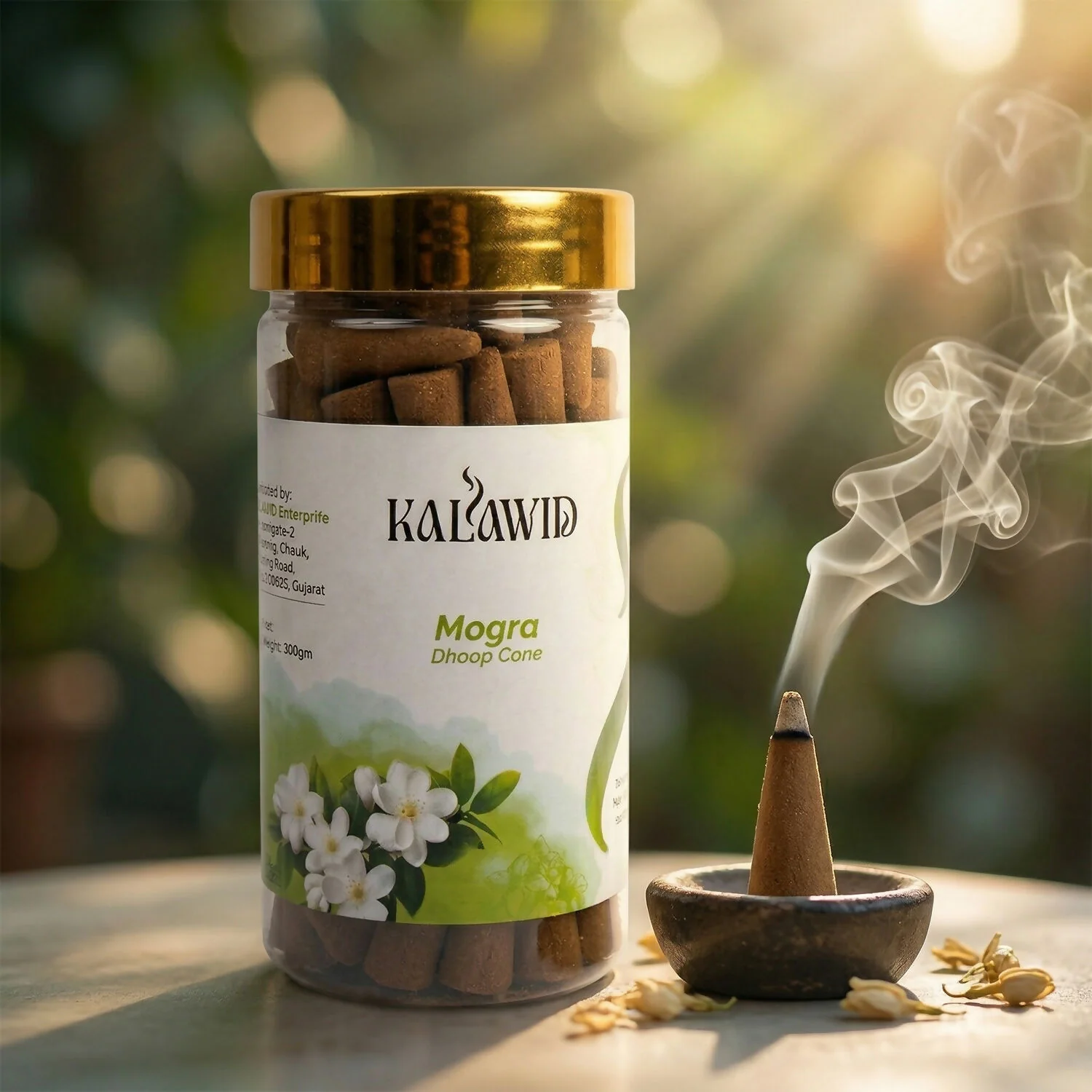 Mogra Dhoop Cone Fragrance Jar for Long Lasting Aroma & Spiritual Use (100 Gm) - Image 3