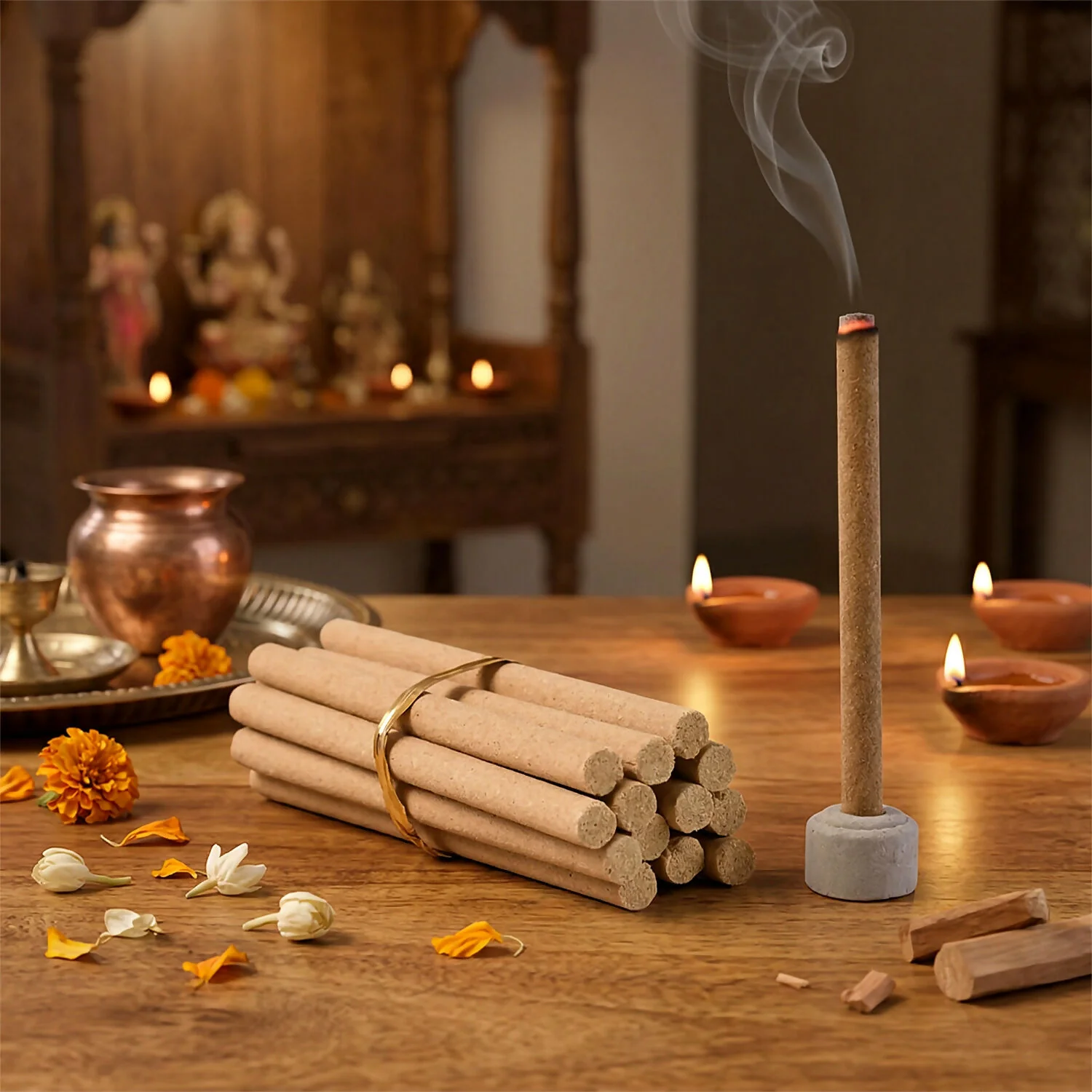 Mogra Dhoop Sticks Jar for Fresh Floral Fragrance & Daily Spiritual Use (100 Gm) - Image 2