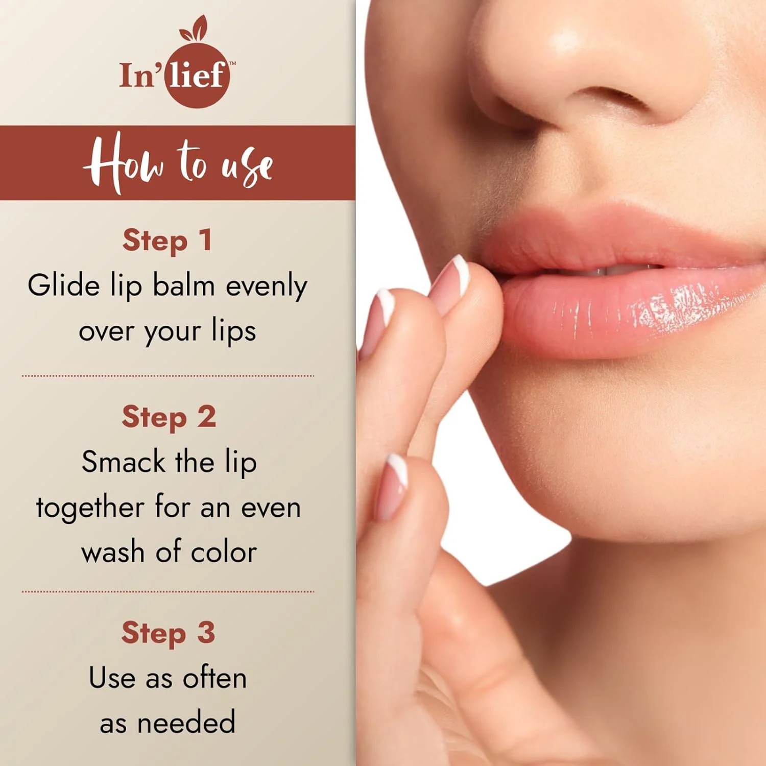 In'lief Moisturizing & Nourishing Lip Balm (1 Pc / 15 Gm) - Image 3