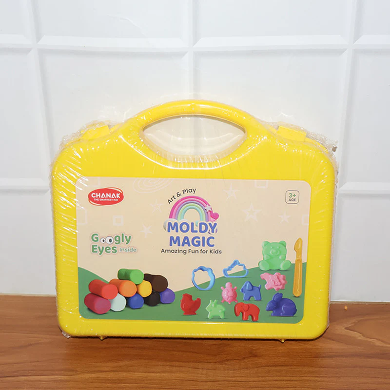 Aditi Moldy Magic 10-Color Dough Art Kit with Animal Moulds, Cutters & Carry Case - Image 5