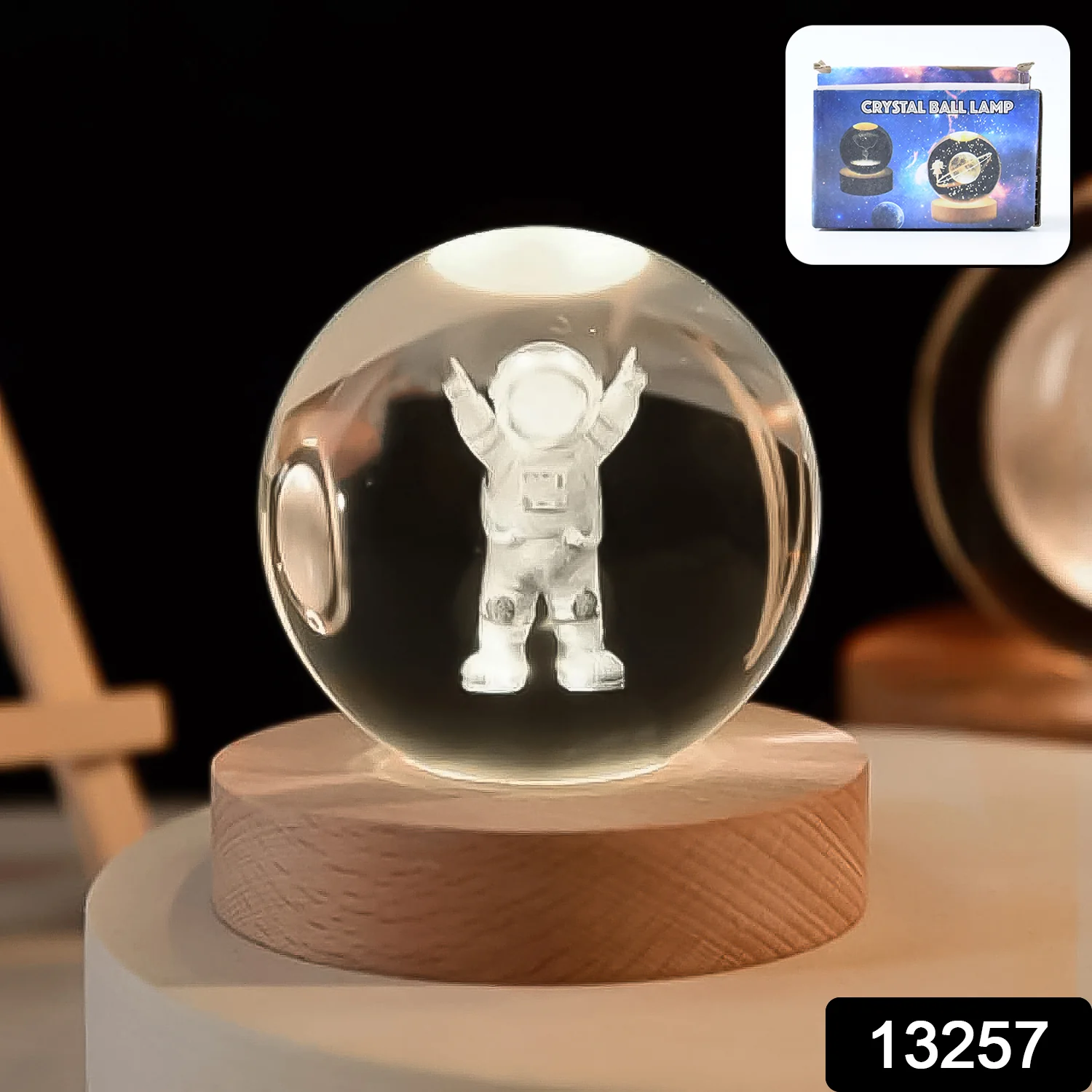Moon 3D Crystal Ball Lamps with Base For Bedroom 3D Lamps (1 Pc) - Image 2