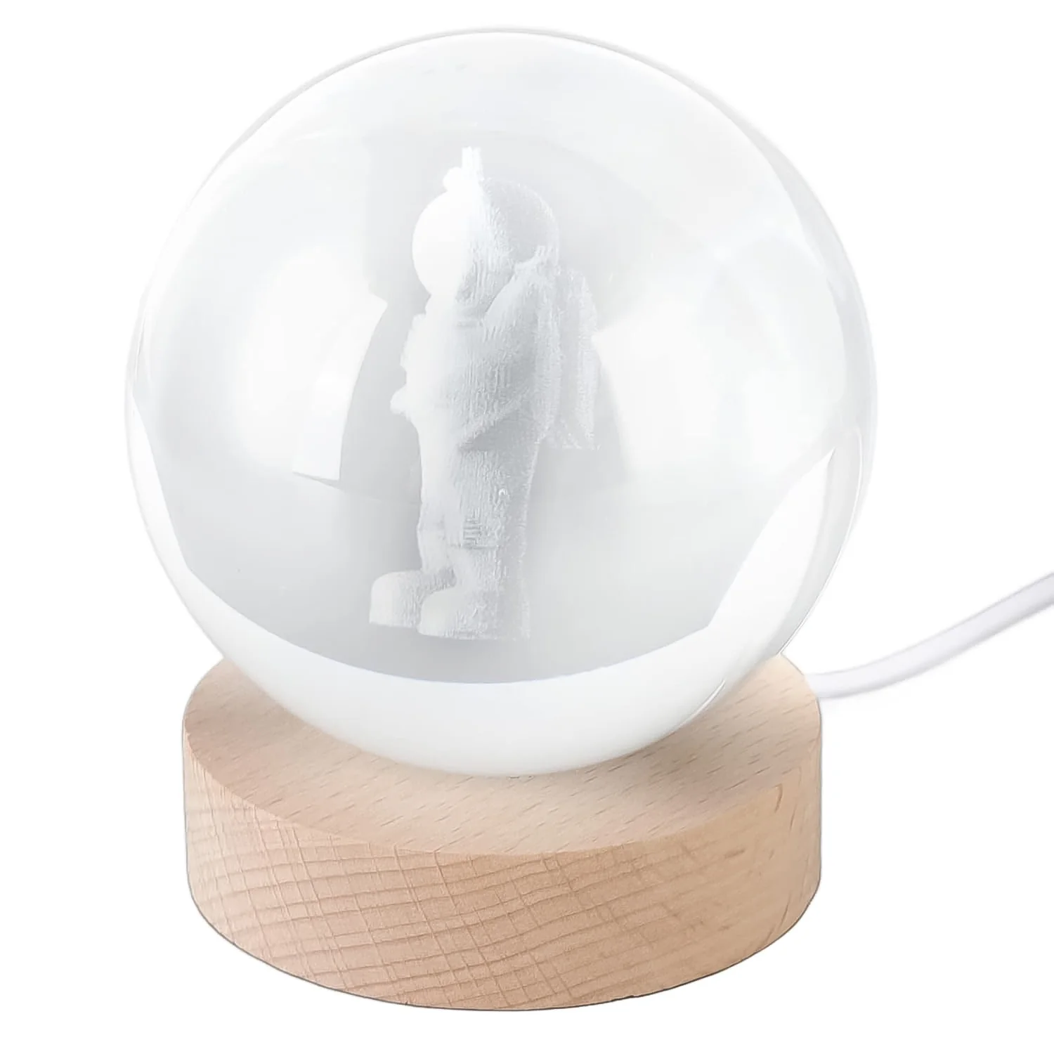 Moon 3D Crystal Ball Lamps with Base For Bedroom 3D Lamps (1 Pc) - Image 5