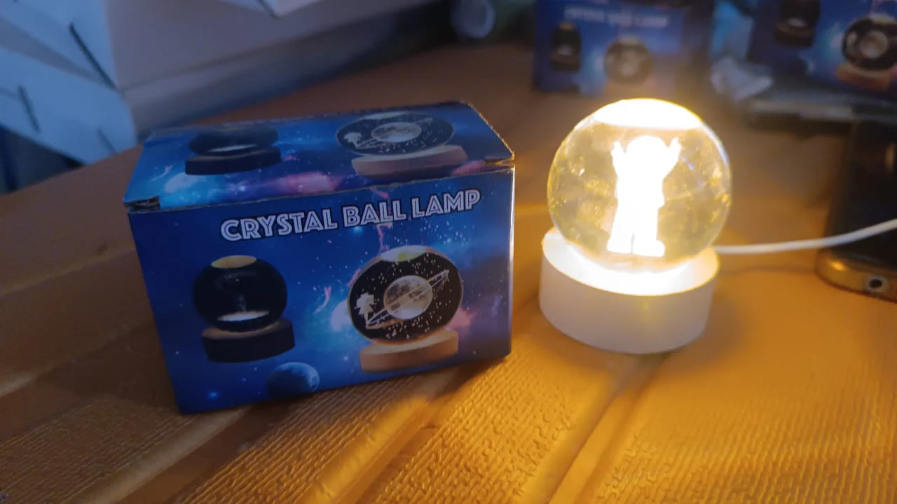 Moon 3D Crystal Ball Lamps with Base For Bedroom 3D Lamps (1 Pc) - Image 7