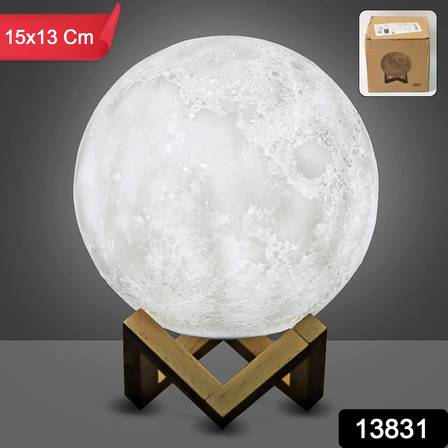 Moon Night Lamp with Plastic Stand Night Lamp for Bedroom (15x13 Cm / 1 Pc) - Image 2