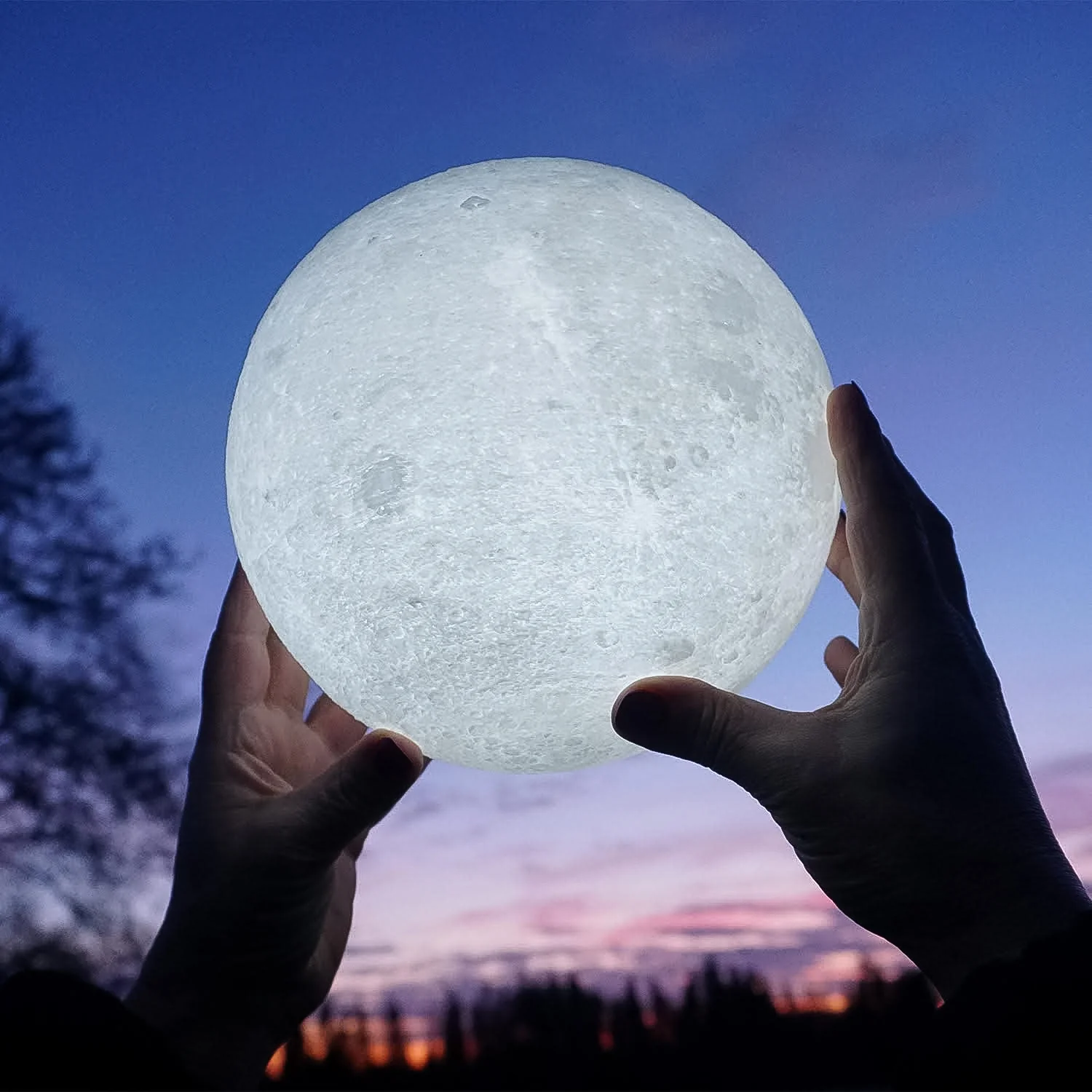 Moon Night Lamp with Plastic Stand Night Lamp for Bedroom (15x13 Cm / 1 Pc) - Image 6