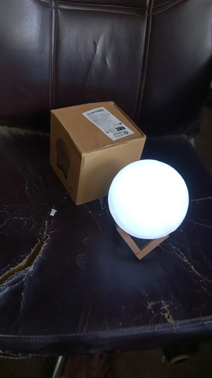 Moon Night Lamp with Plastic Stand Night Lamp for Bedroom (15x13 Cm / 1 Pc) - Image 7