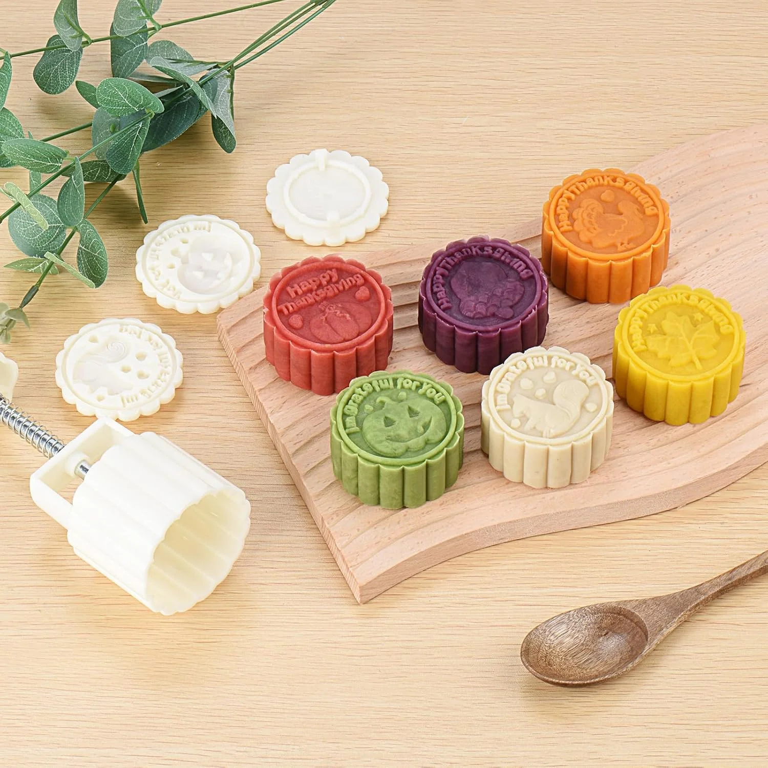 Mooncake Press Mold with 4 Stamps set - Image 4