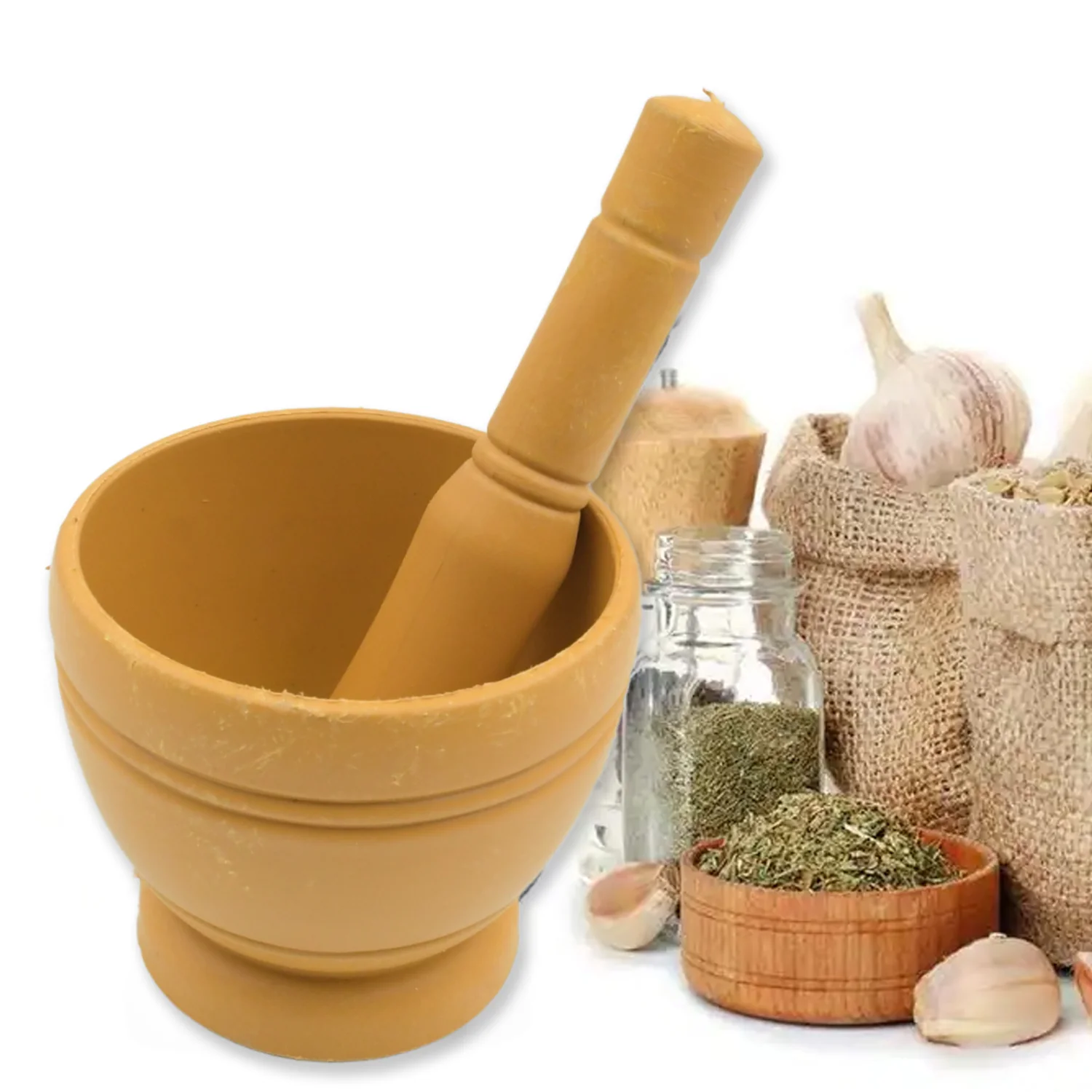 Mortar and Pestle Spice Grinder - Traditional Khalbatta for Kitchen Herb - Image 7