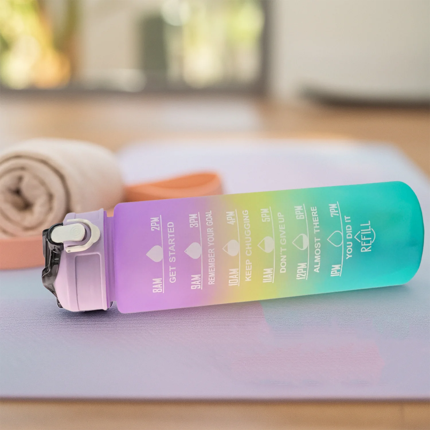 Motivational Water Bottle with Straw & Time Marker - Image 3