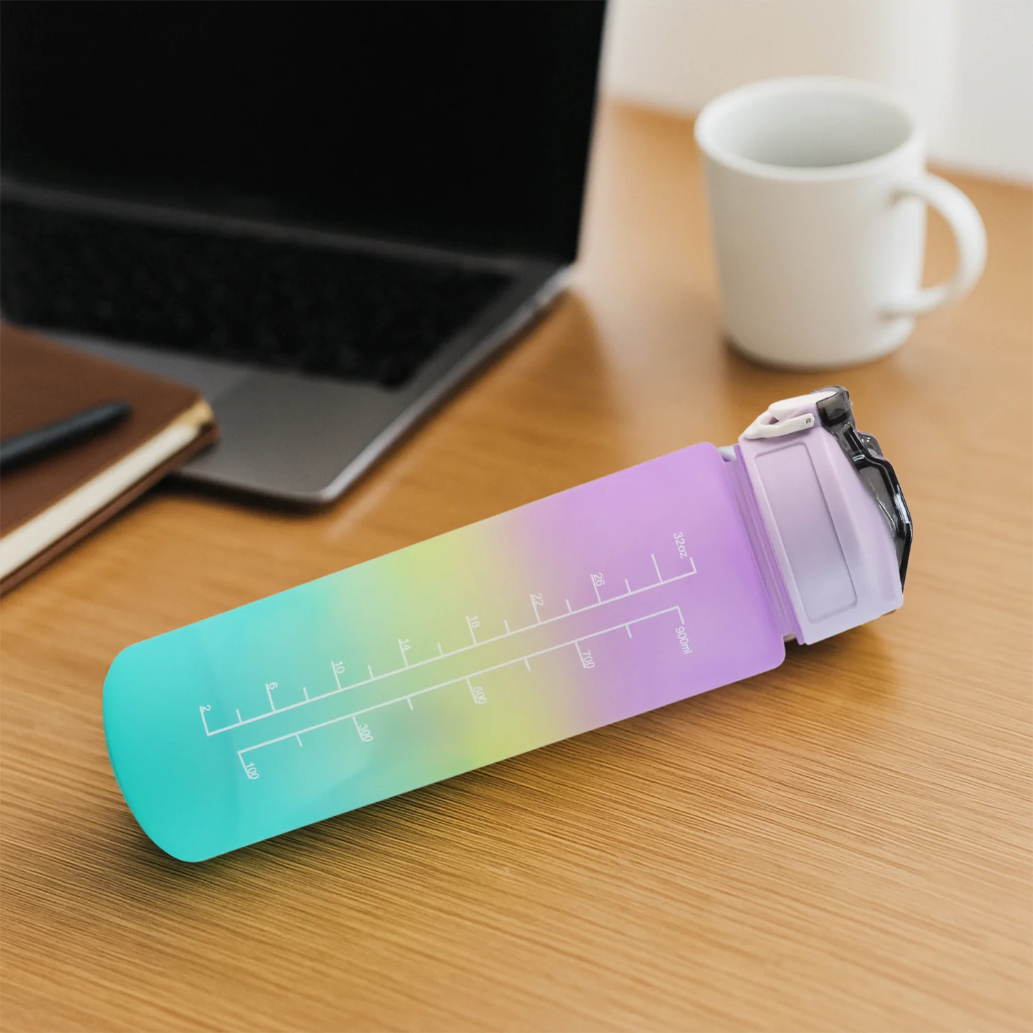 Motivational Water Bottle with Straw & Time Marker - Image 4