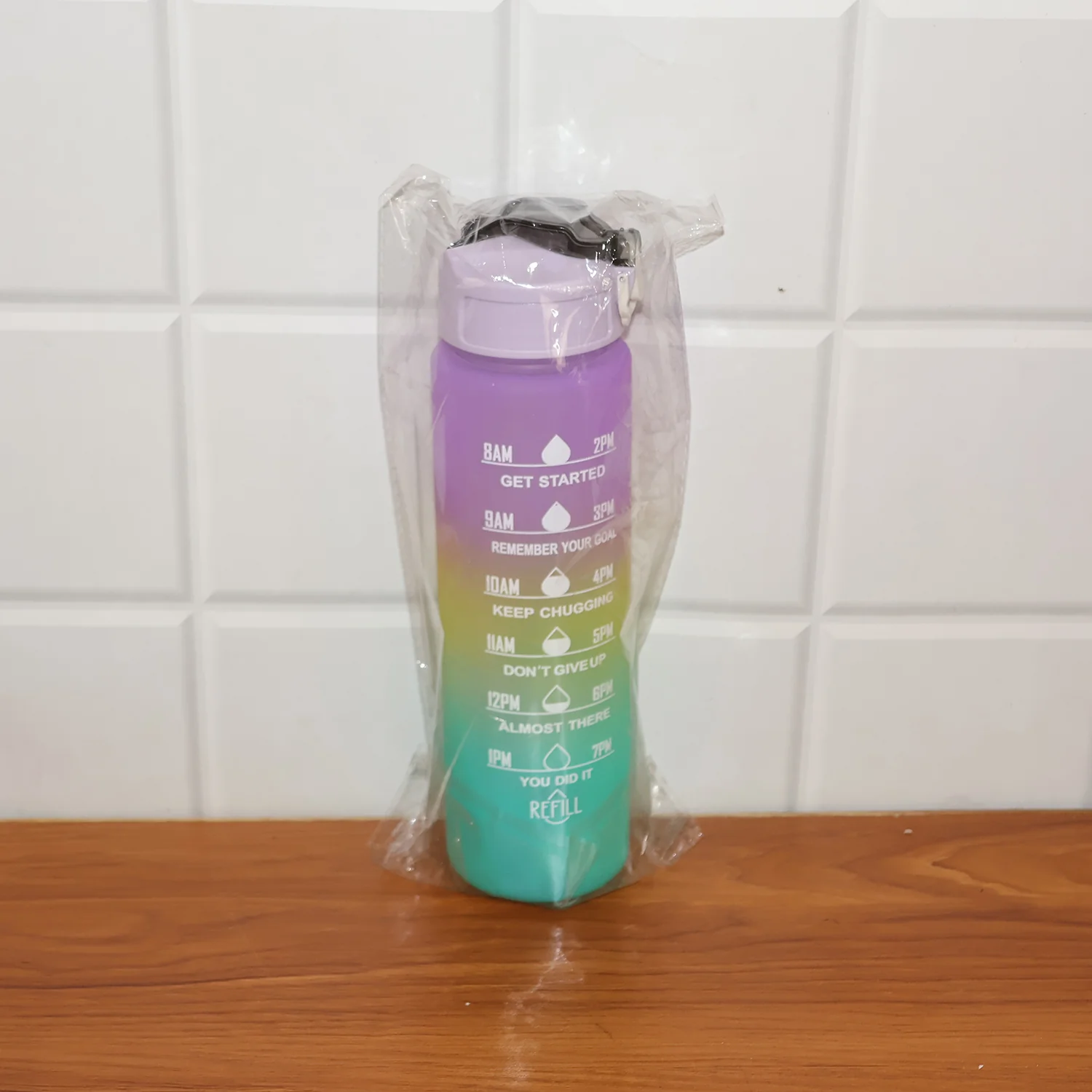 Motivational Water Bottle with Straw & Time Marker - Image 7