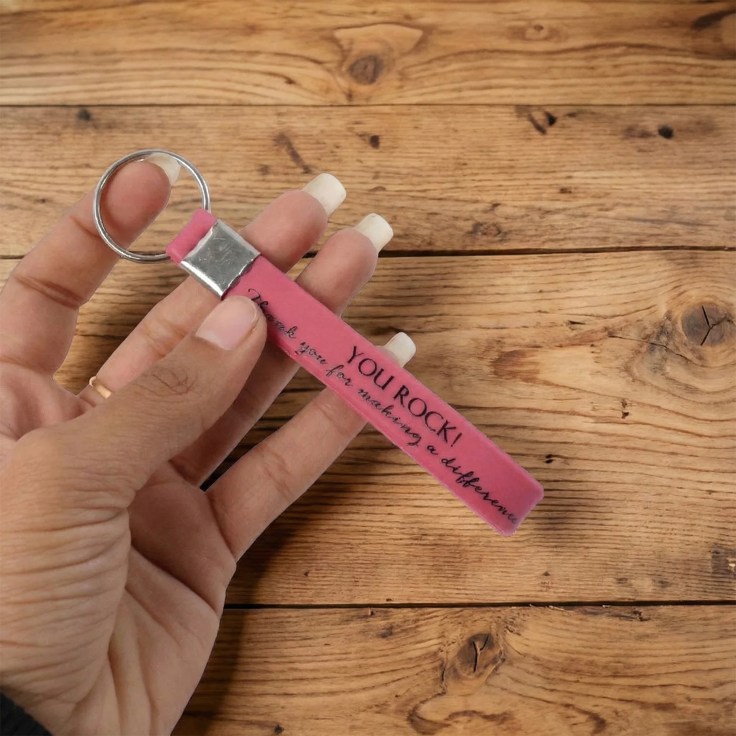 Motivational Silicone Wrist Strap Keychain (1 Pc, Mix Color) - Image 3
