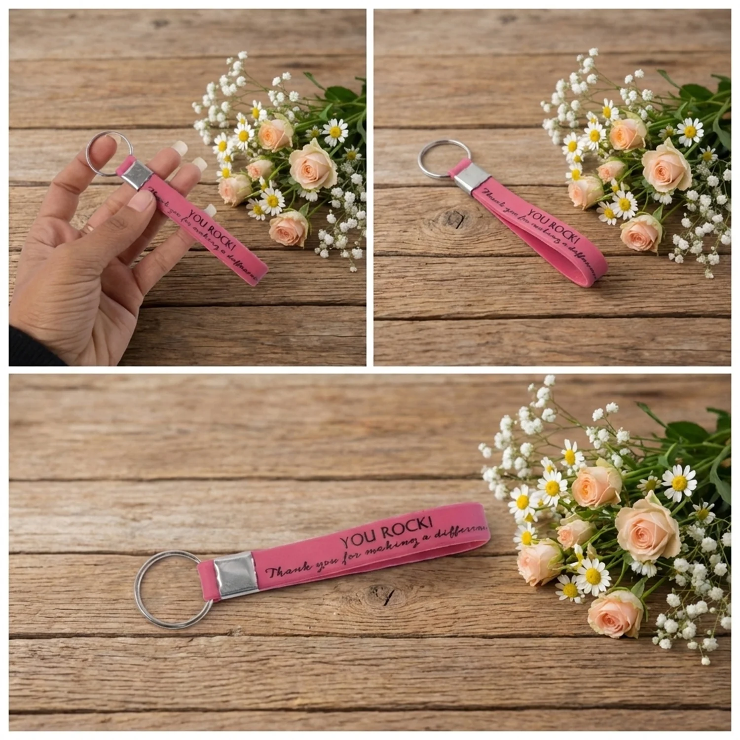 Motivational Silicone Wrist Strap Keychain (1 Pc, Mix Color) - Image 7