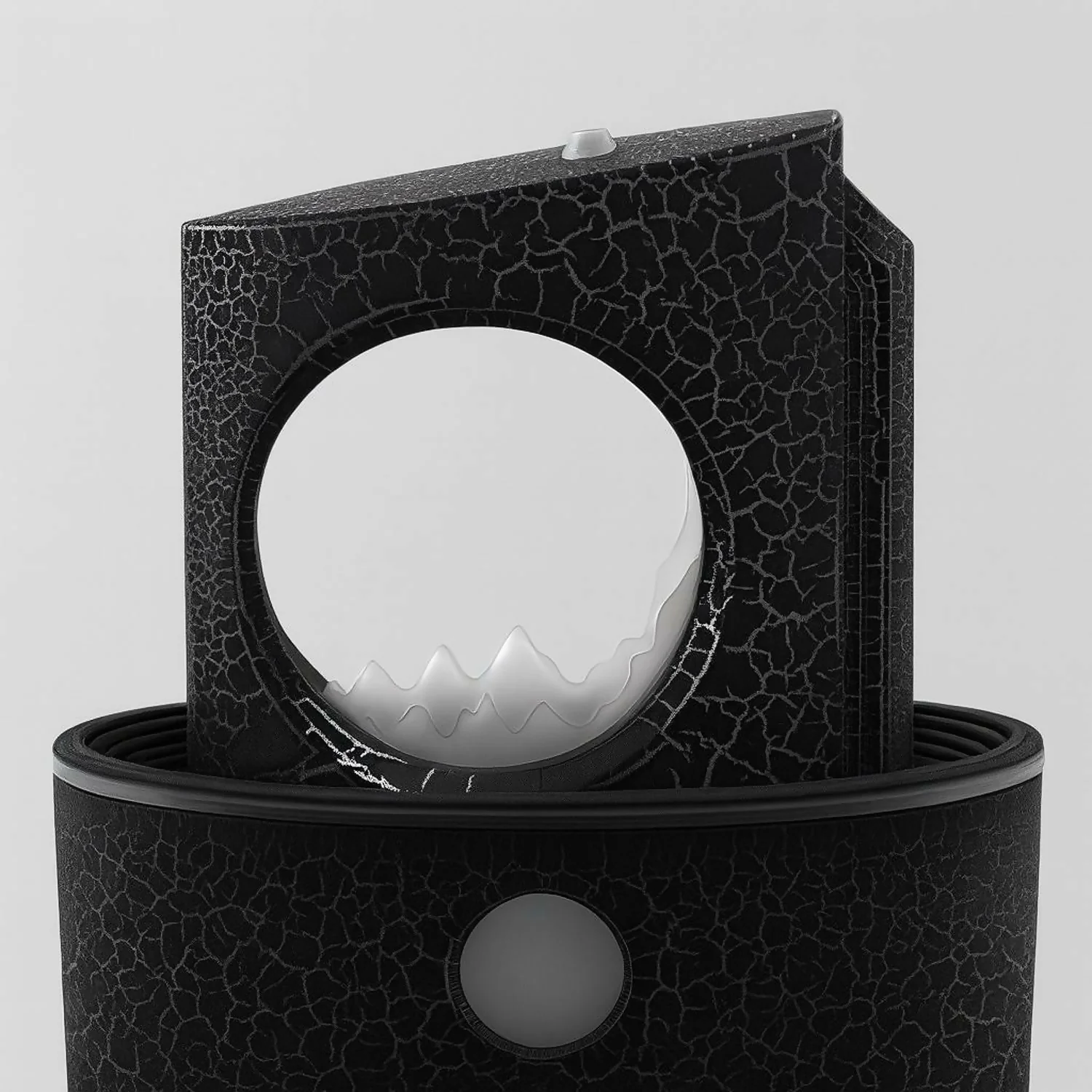 Mountain Scene Aroma Diffuser with LED Flame & Mist | Crackle Design Humidifier - Image 4