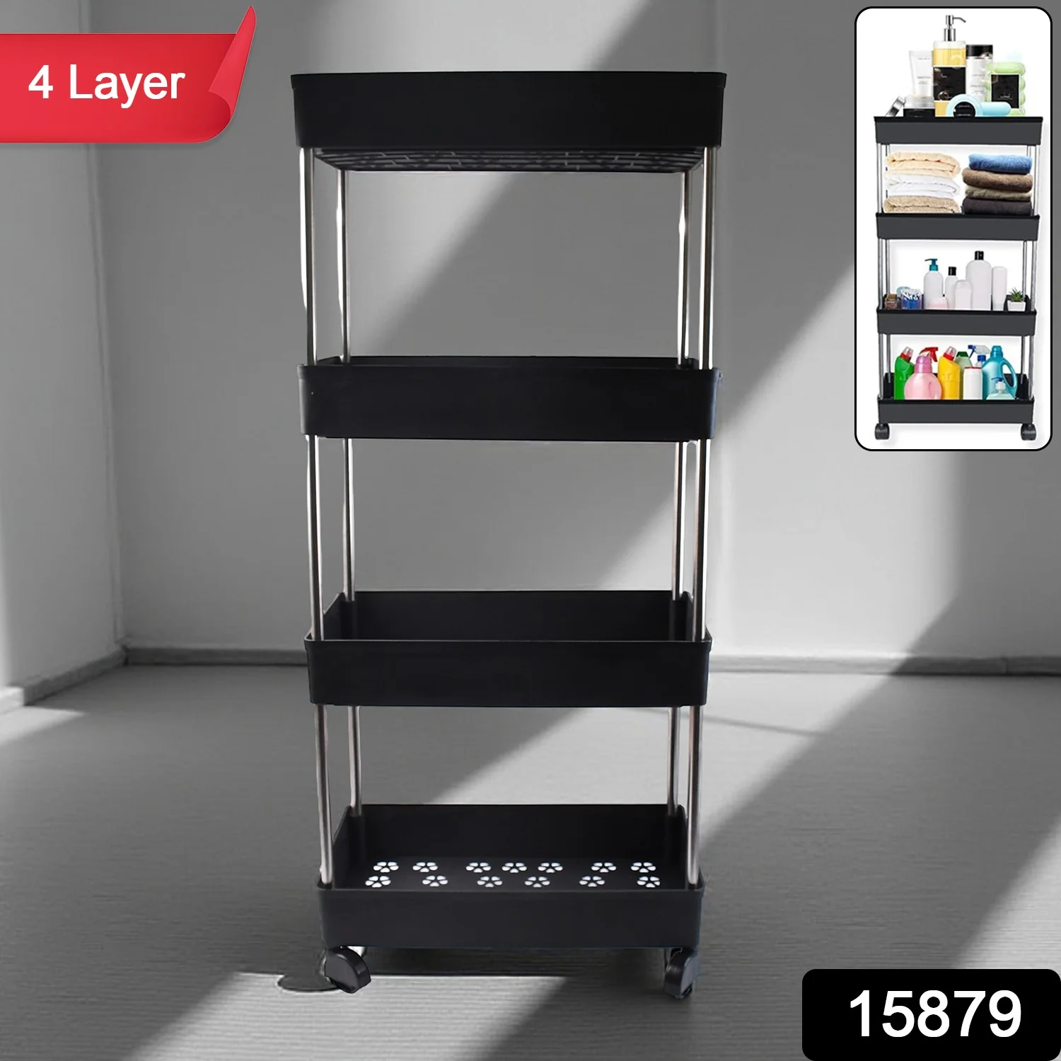 Movable Storage Rack Trolley - Image 2