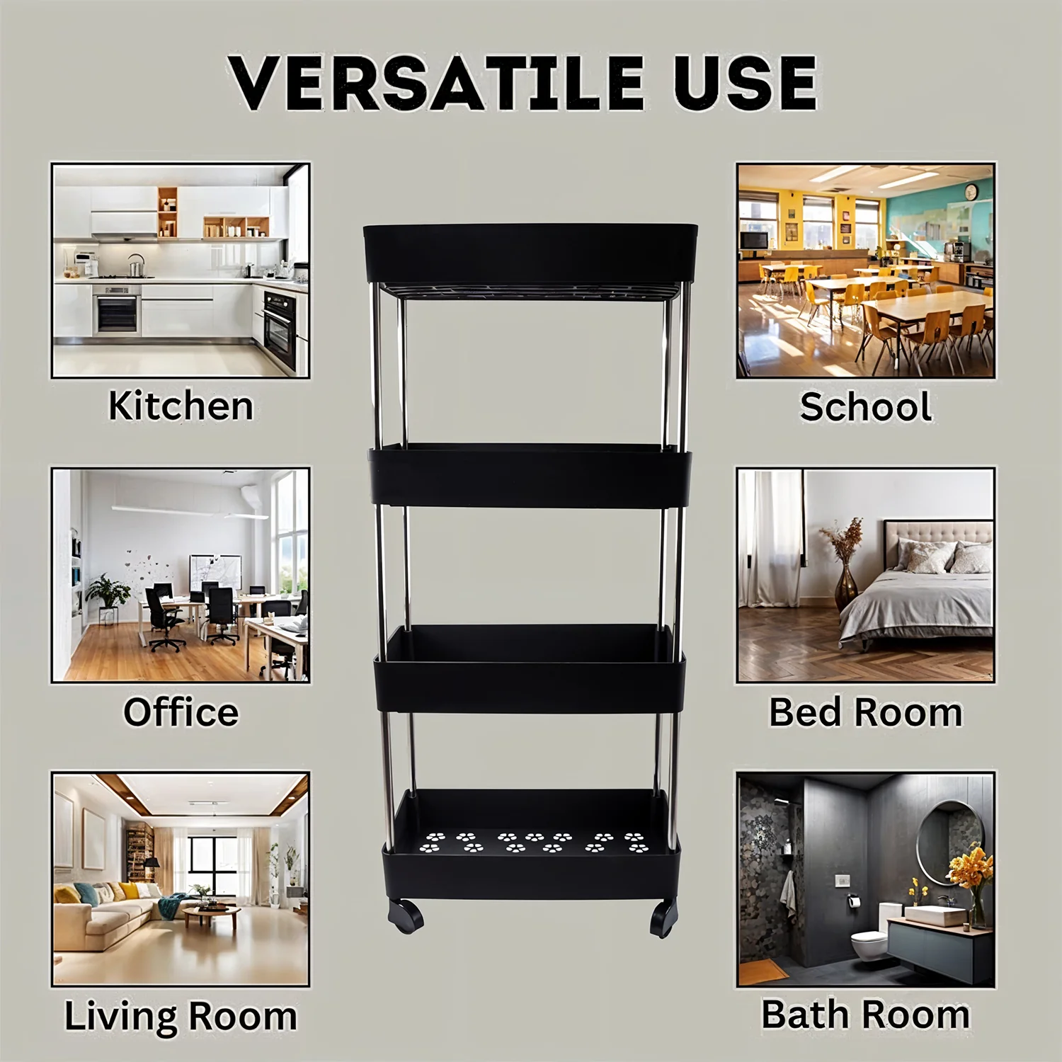 Movable Storage Rack Trolley - Image 6