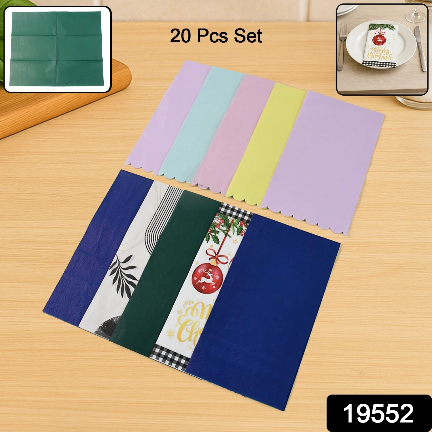 Multi-Color & Printed Disposable Food Wrapping Paper Set (20 Pc) - Image 2