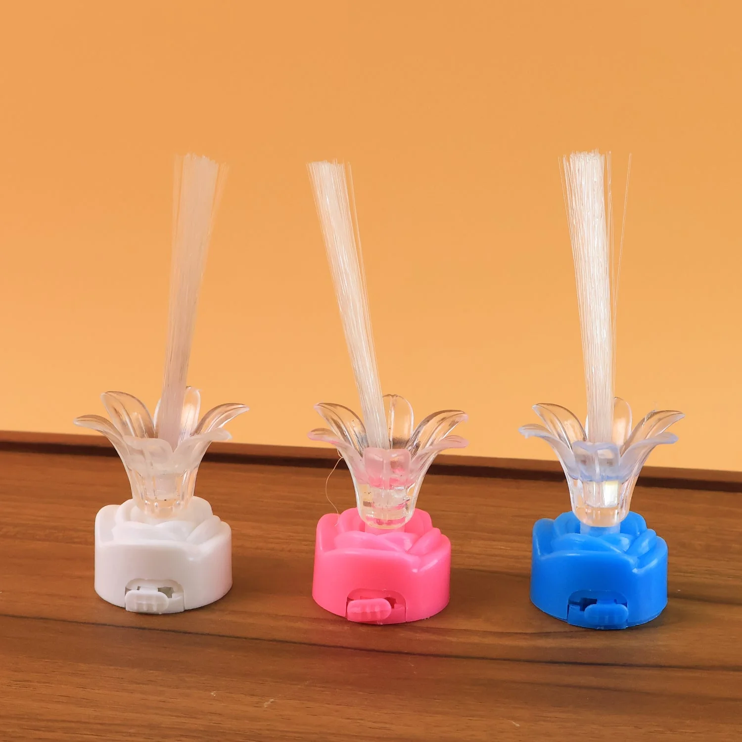 Multi-Color LED Fiber Optic Flower Night Lamps (Mix Color / 3 Pc) - Image 5