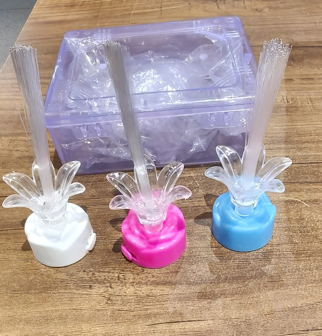 Multi-Color LED Fiber Optic Flower Night Lamps (Mix Color / 3 Pc) - Image 8