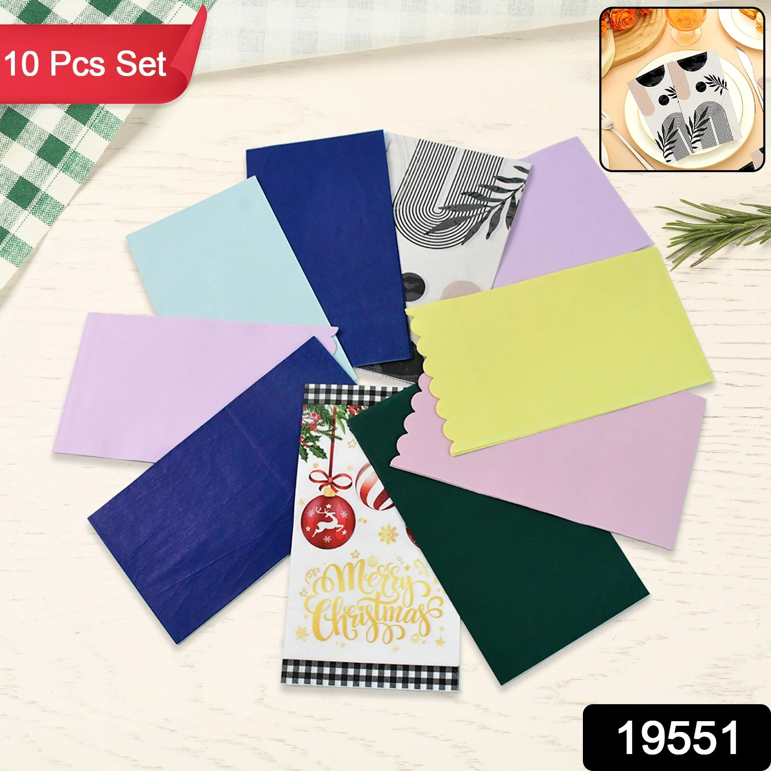 Multi-Color & Printed Disposable Food Wrapping Paper Set (10 Pc) - Image 2