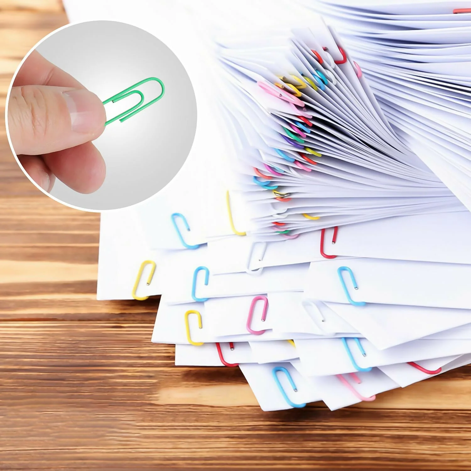Multi-Color Vinyl Coated Metal Paper Clips Use for Office, School & Home (80 No’s) - Image 7