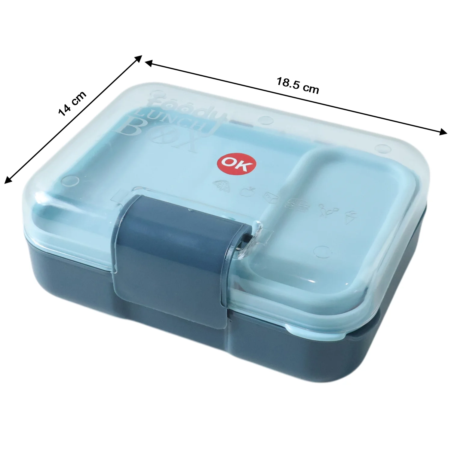 3 Compartment Snacky Lunch Box Set With 2 In 1 Spoon (1 Set) - Image 6