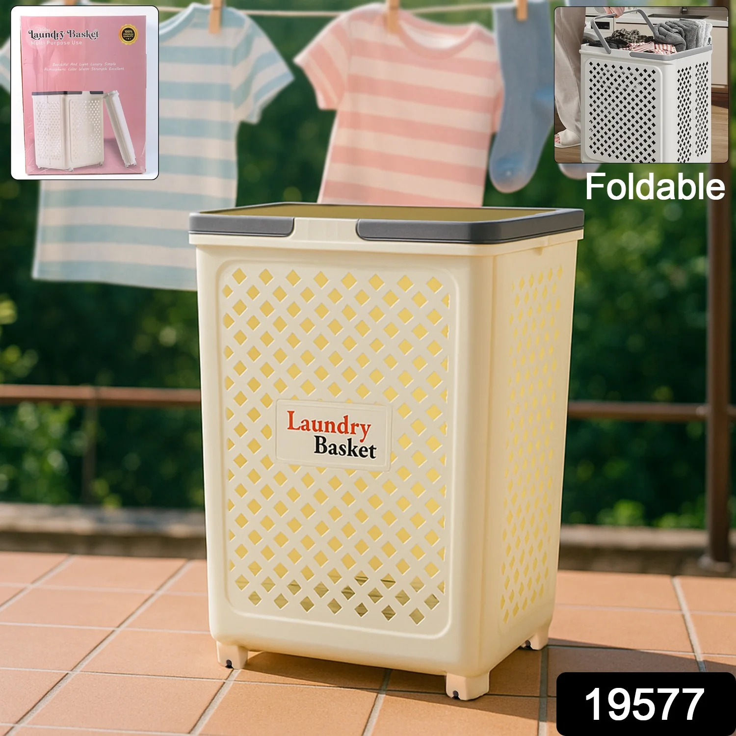 Multipurpose Foldable Laundry Basket with Wheels - Image 2