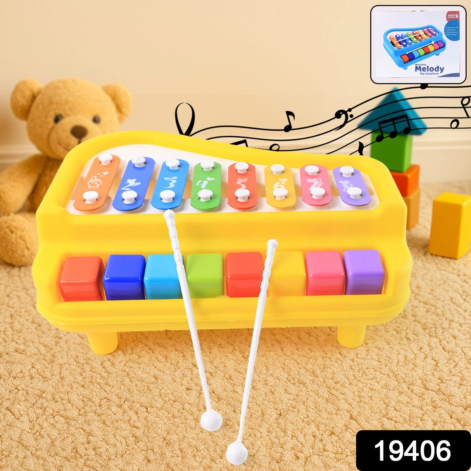 Multi-Function Baby Musical Toy Piano with Xylophone (1 Pc) - Image 2