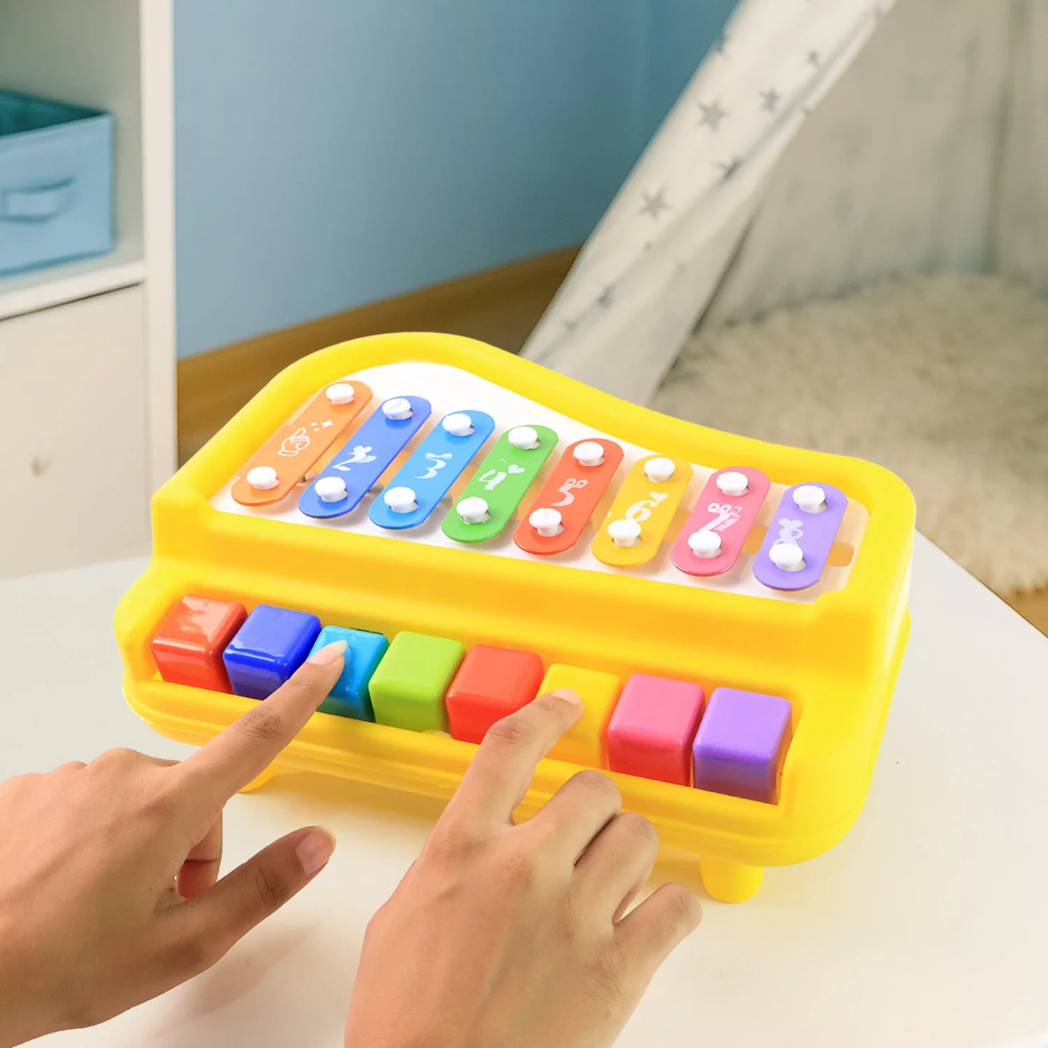 Multi-Function Baby Musical Toy Piano with Xylophone (1 Pc) - Image 4