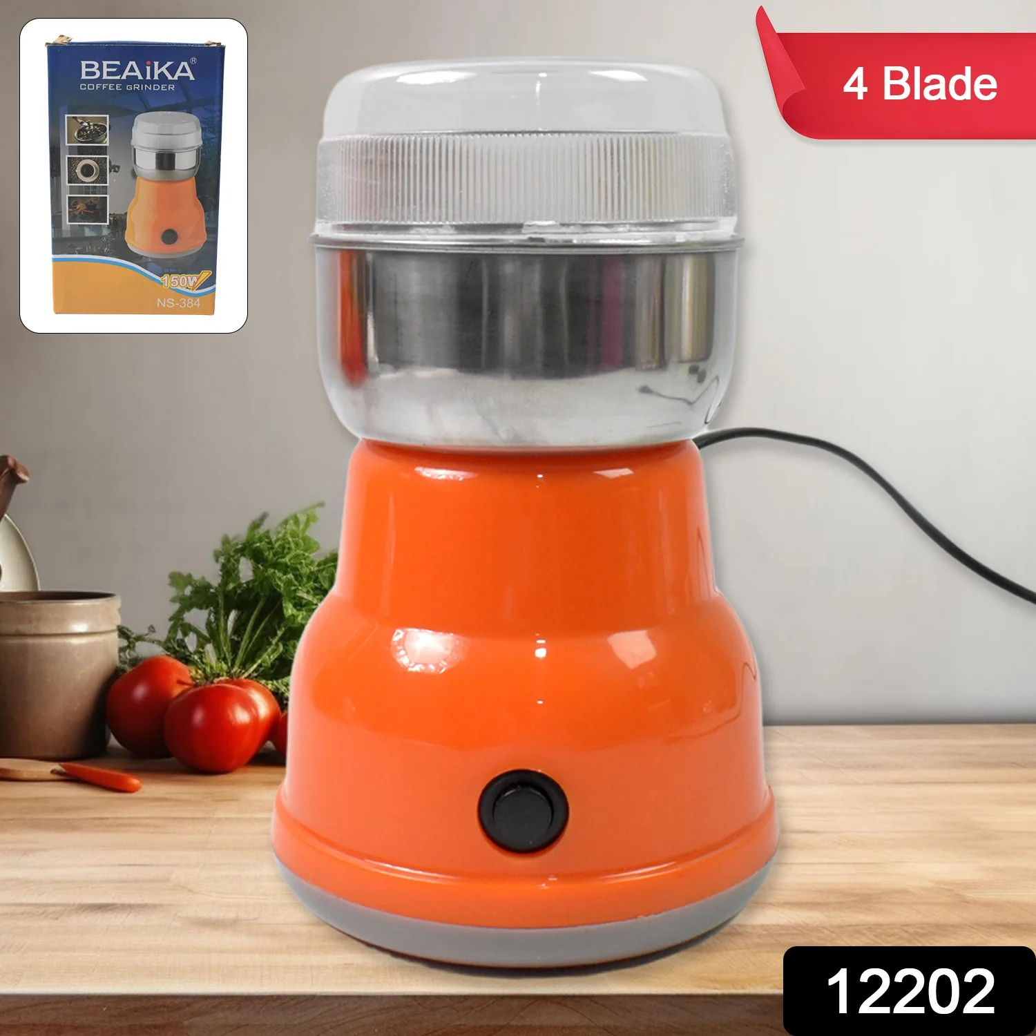 Multi Function Electric Small Food Grinder Grain Grinder (100-200w / 4 Blade / 1 Pc) - Image 2