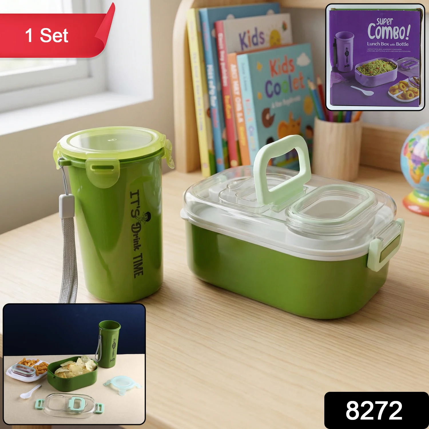 Multi-Functional 1 Set Leakproof Lunch Box with Cutlery & Tumbler - Image 2