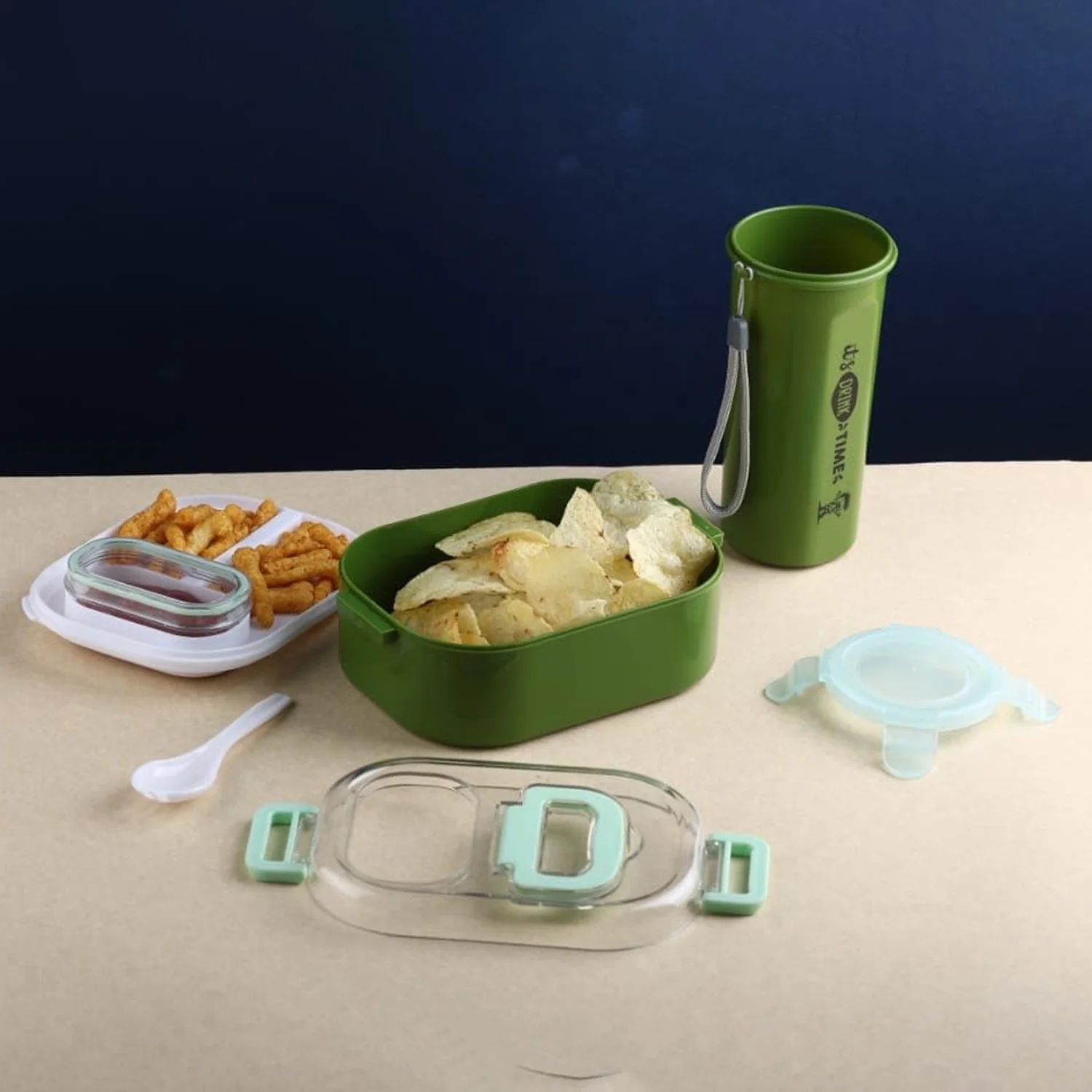 Multi-Functional 1 Set Leakproof Lunch Box with Cutlery & Tumbler - Image 5
