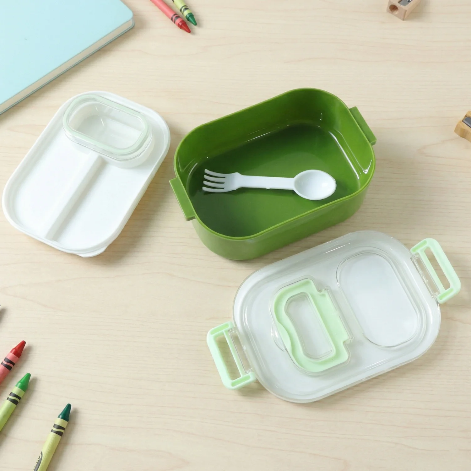 Multi-Functional 1 Set Leakproof Lunch Box with Cutlery & Tumbler - Image 7