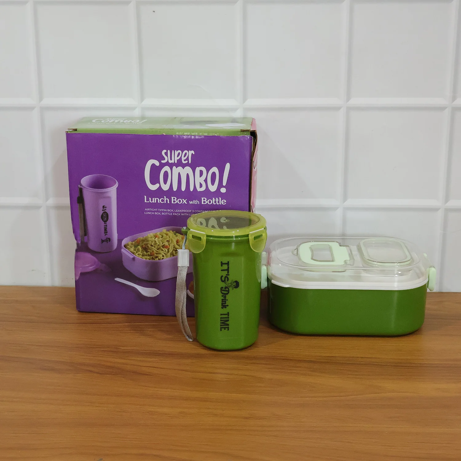 Multi-Functional 1 Set Leakproof Lunch Box with Cutlery & Tumbler - Image 9