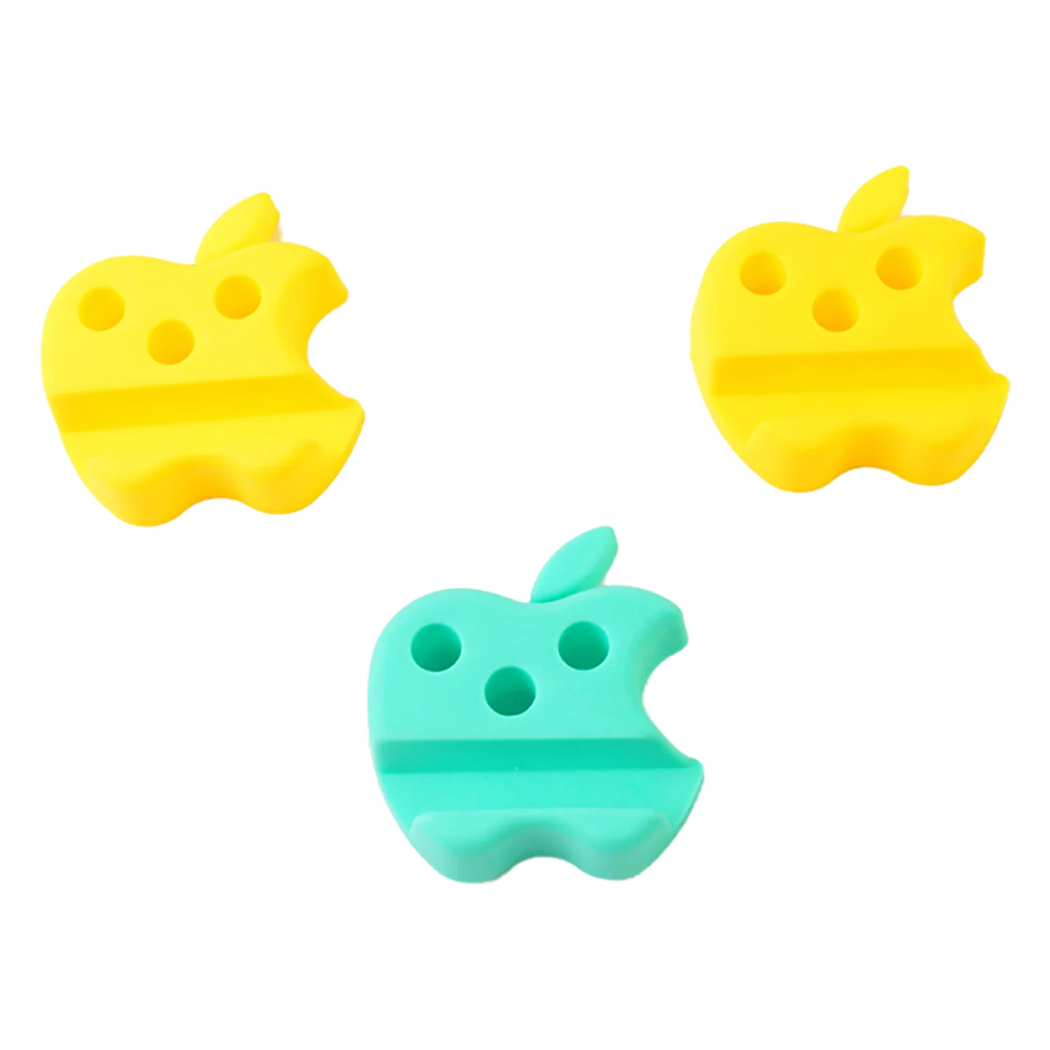 Multi-Functional Apple-Shaped Plastic Mobile Stand with Pen Holder (3 Pc / Mix Color) - Image 6