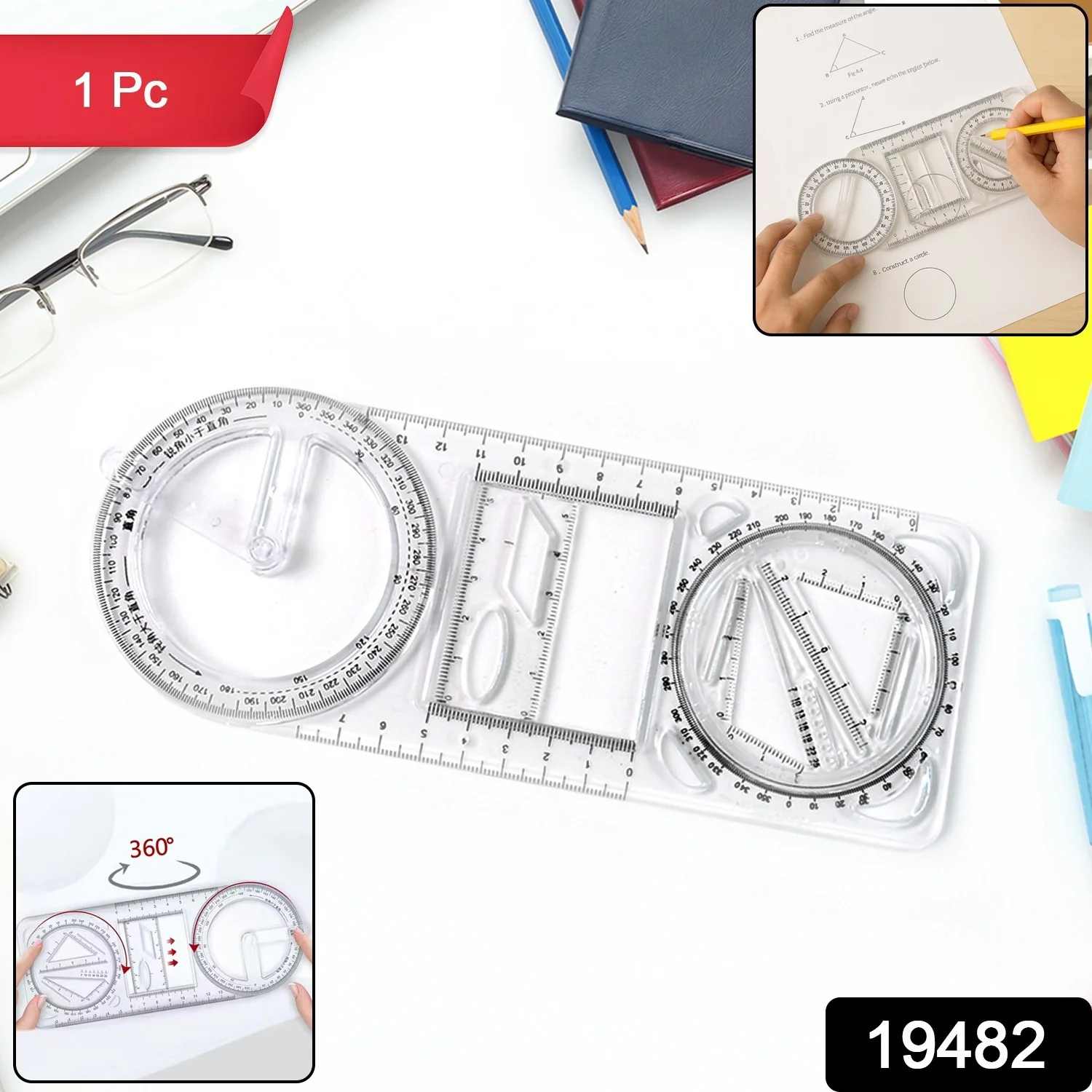 Multi-Functional Geometry Drawing Tool (1 Pc) - Image 2