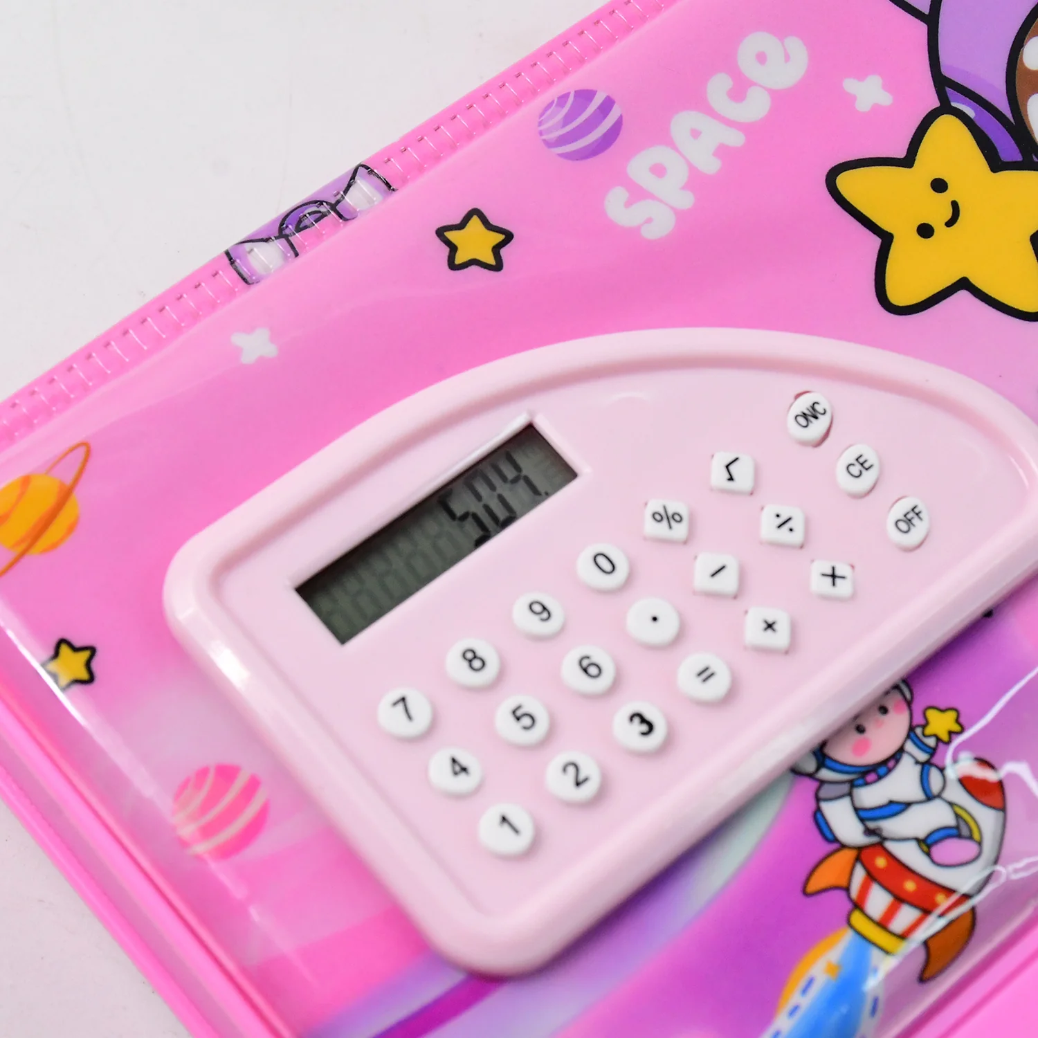 Multi-Functional Space Theme Pencil Box with Built-in Calculator (1 Pc) - Image 7