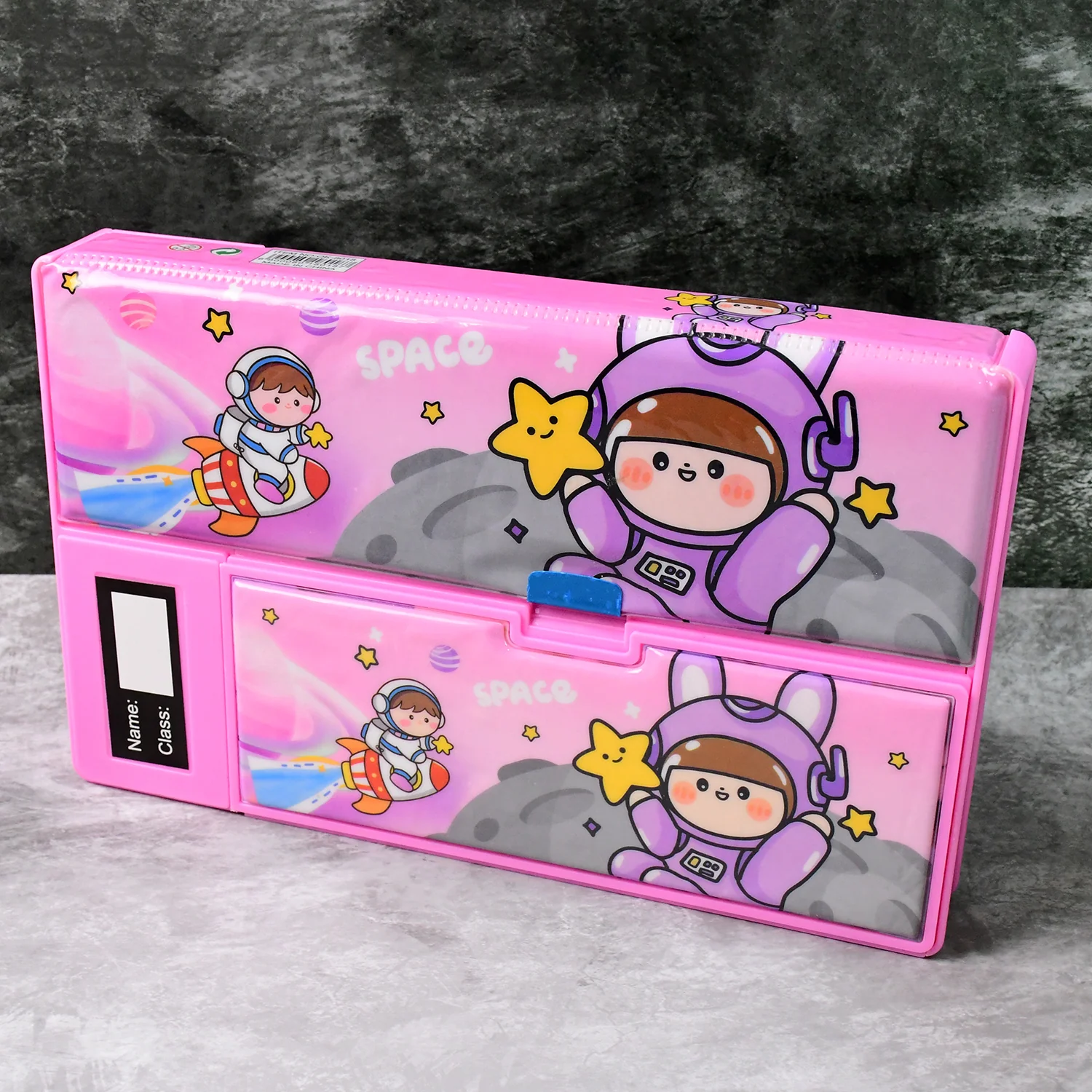 Multi-Functional Space Theme Pencil Box with Built-in Calculator (1 Pc) - Image 9