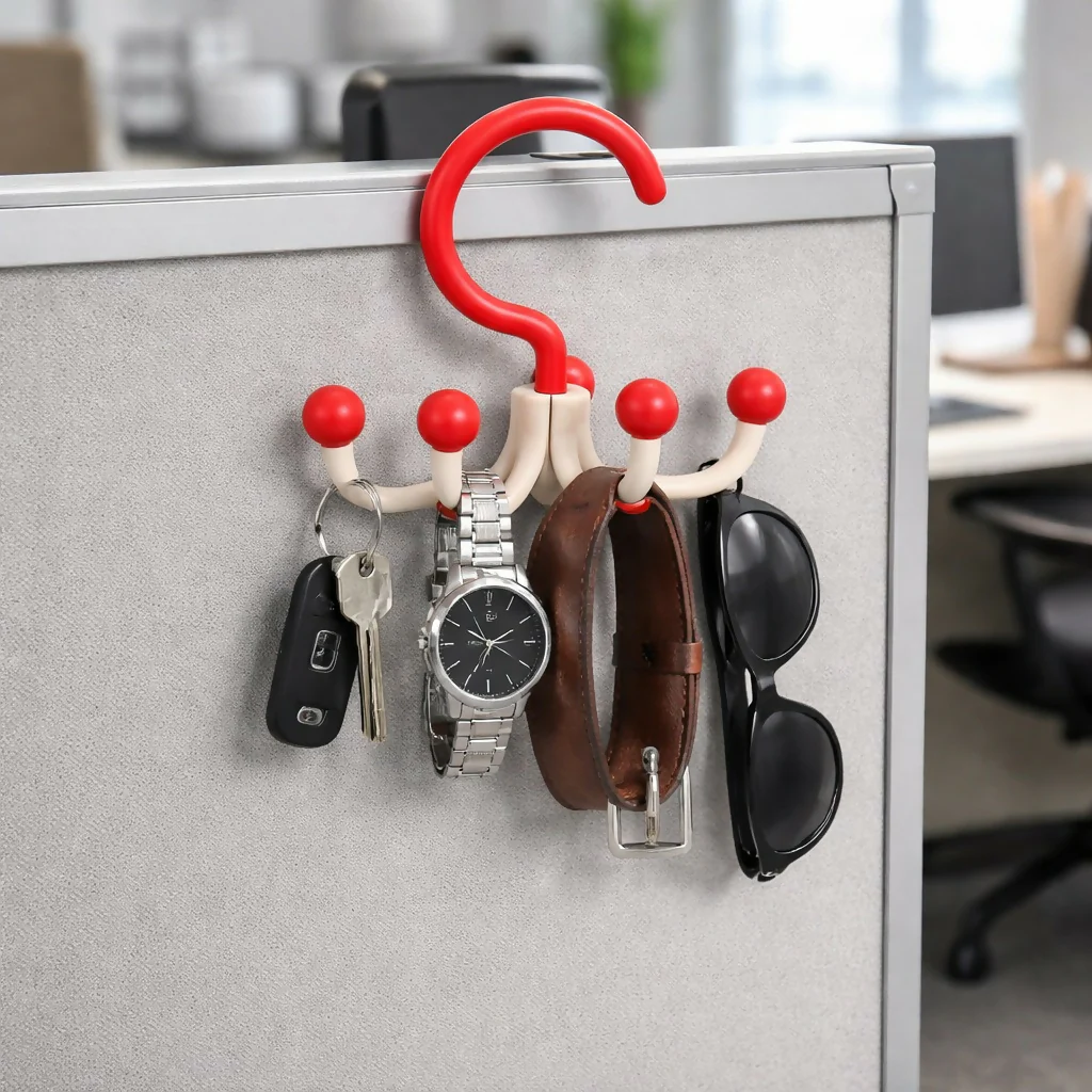 Multi Hook Hanging Organizer Rack for Keys, Belts & Accessories - Image 2