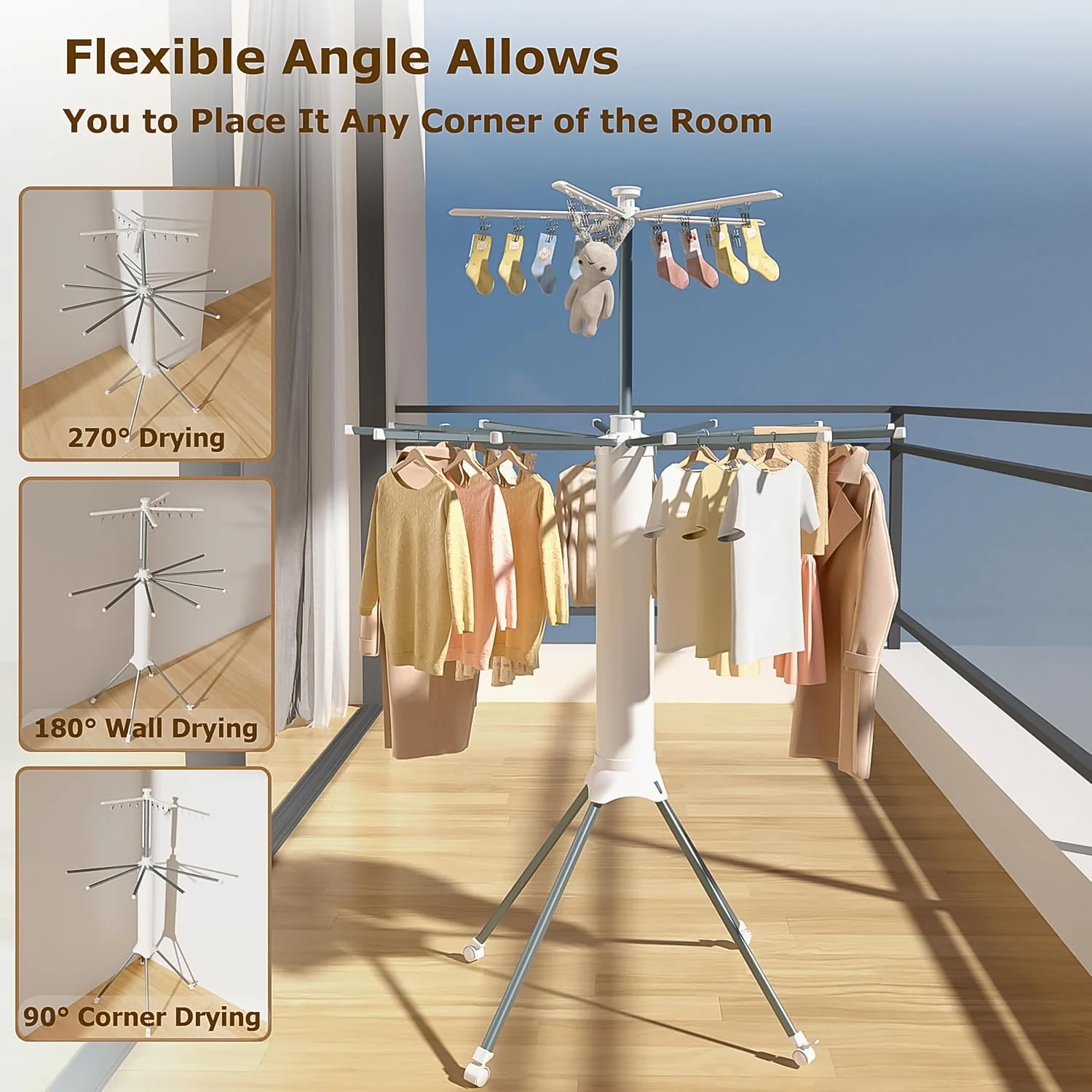 Multi-Layer Foldable Clothes Drying Rack Set - Image 6