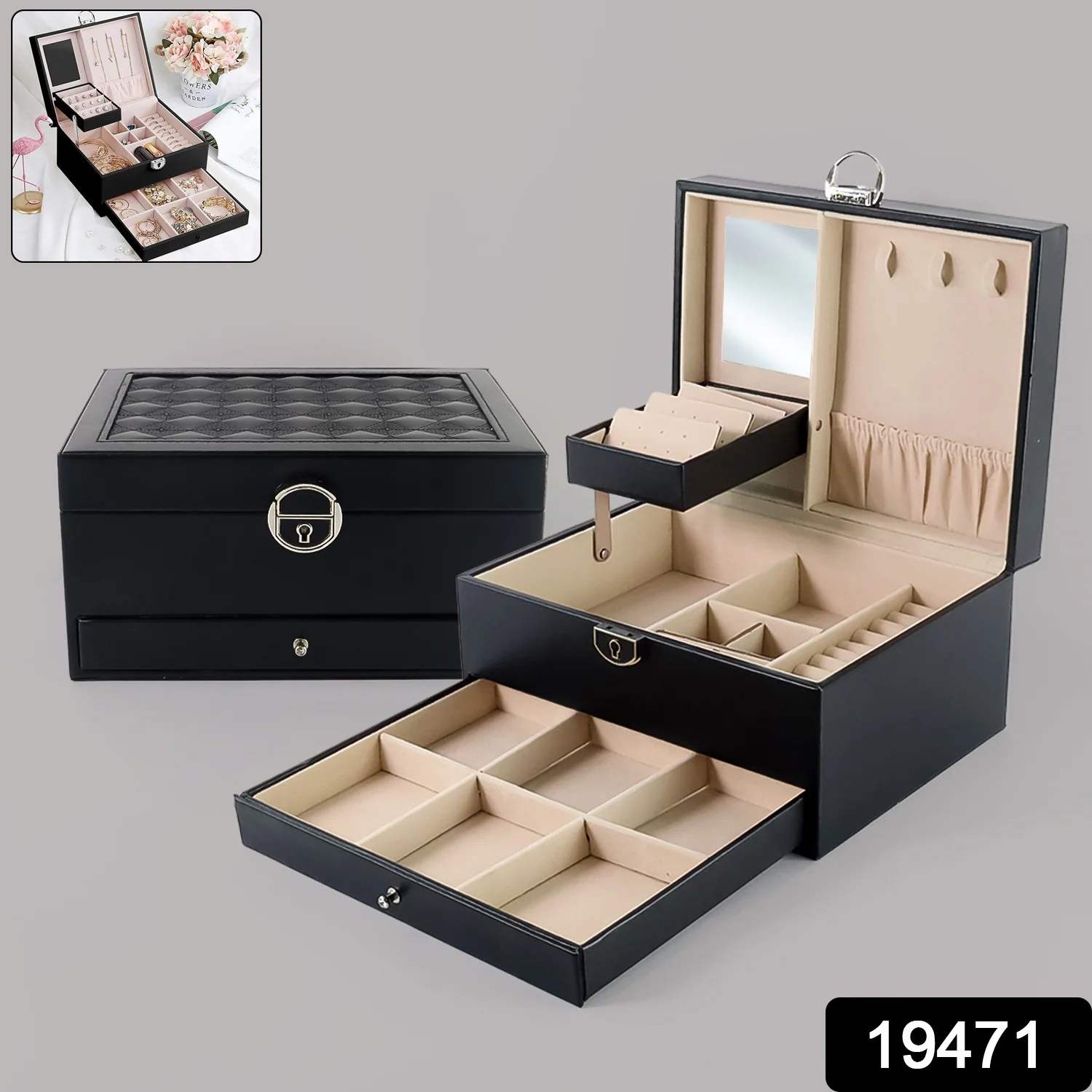 Multi-Layer Jewellery Organizer Box - (1 Pc) - Image 2