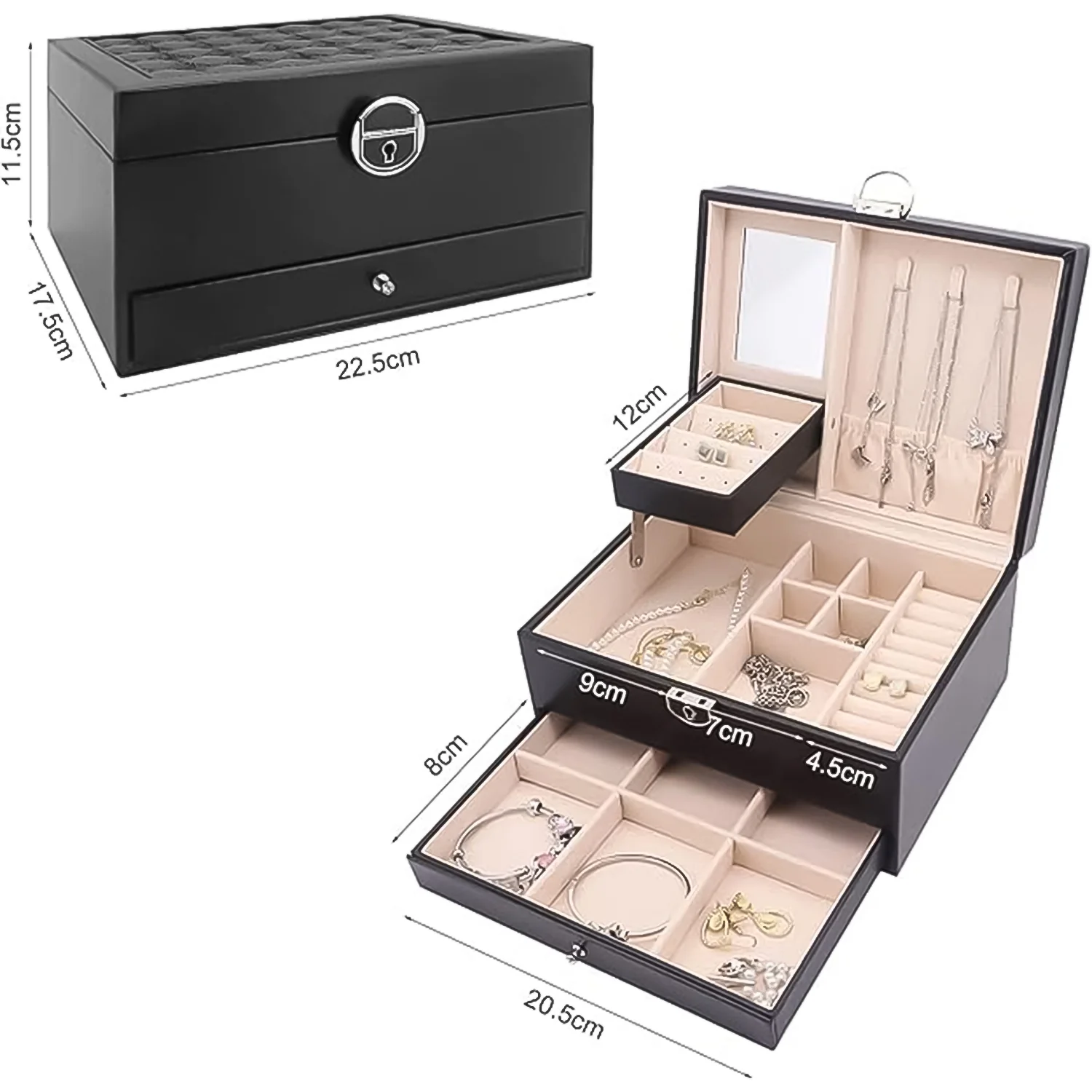 Multi-Layer Jewellery Organizer Box - (1 Pc) - Image 3