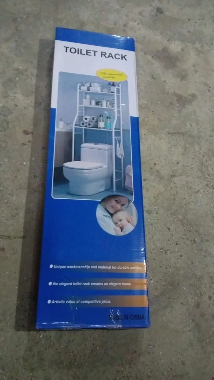 Multi Layer Toilet Storage Rack Metal Bathroom Laundry Room Basin Floor Stand - Image 7