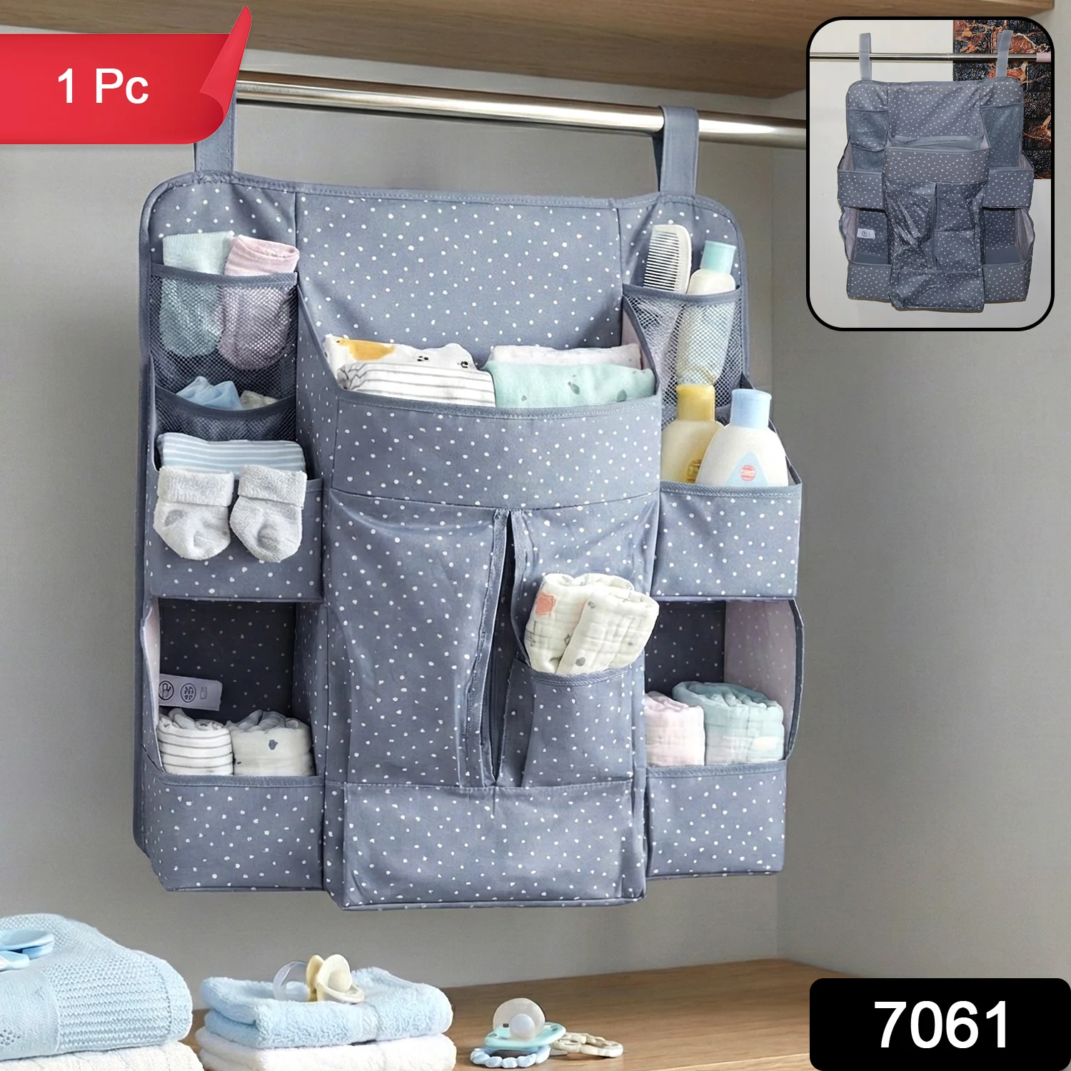 Multi-Pocket Hanging Baby Care Organizer (1 Pc) - Image 2